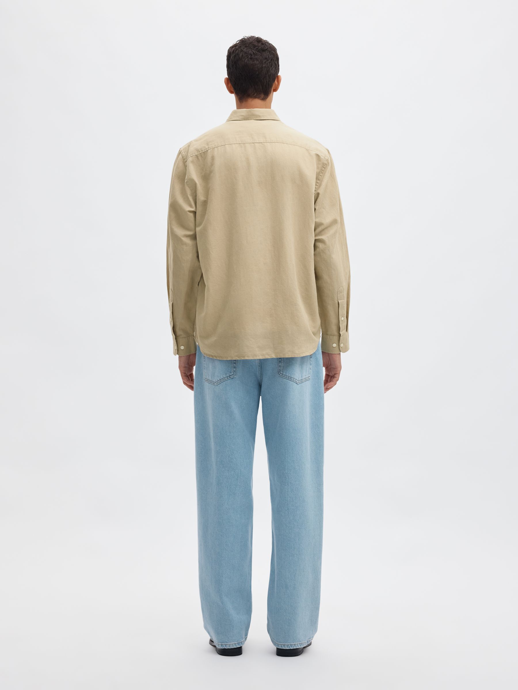 REGULAR FIT LINEN-BLEND SHIRT