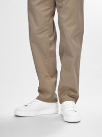 LEATHER TRAINERS, White, highres
