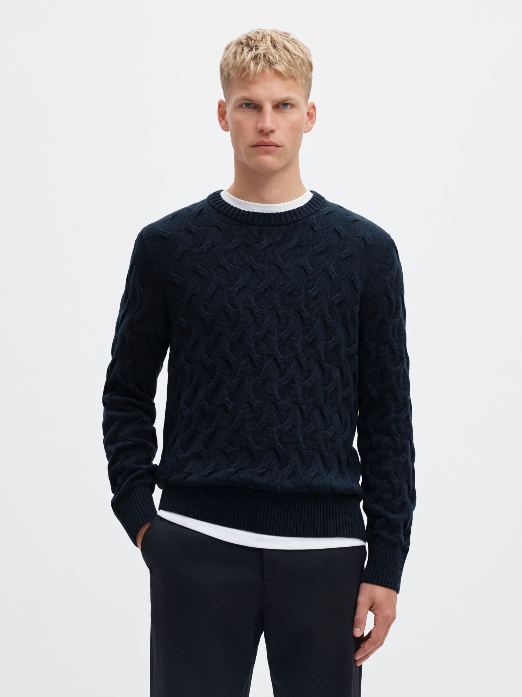 CABLE KNIT CREWNECK JUMPER