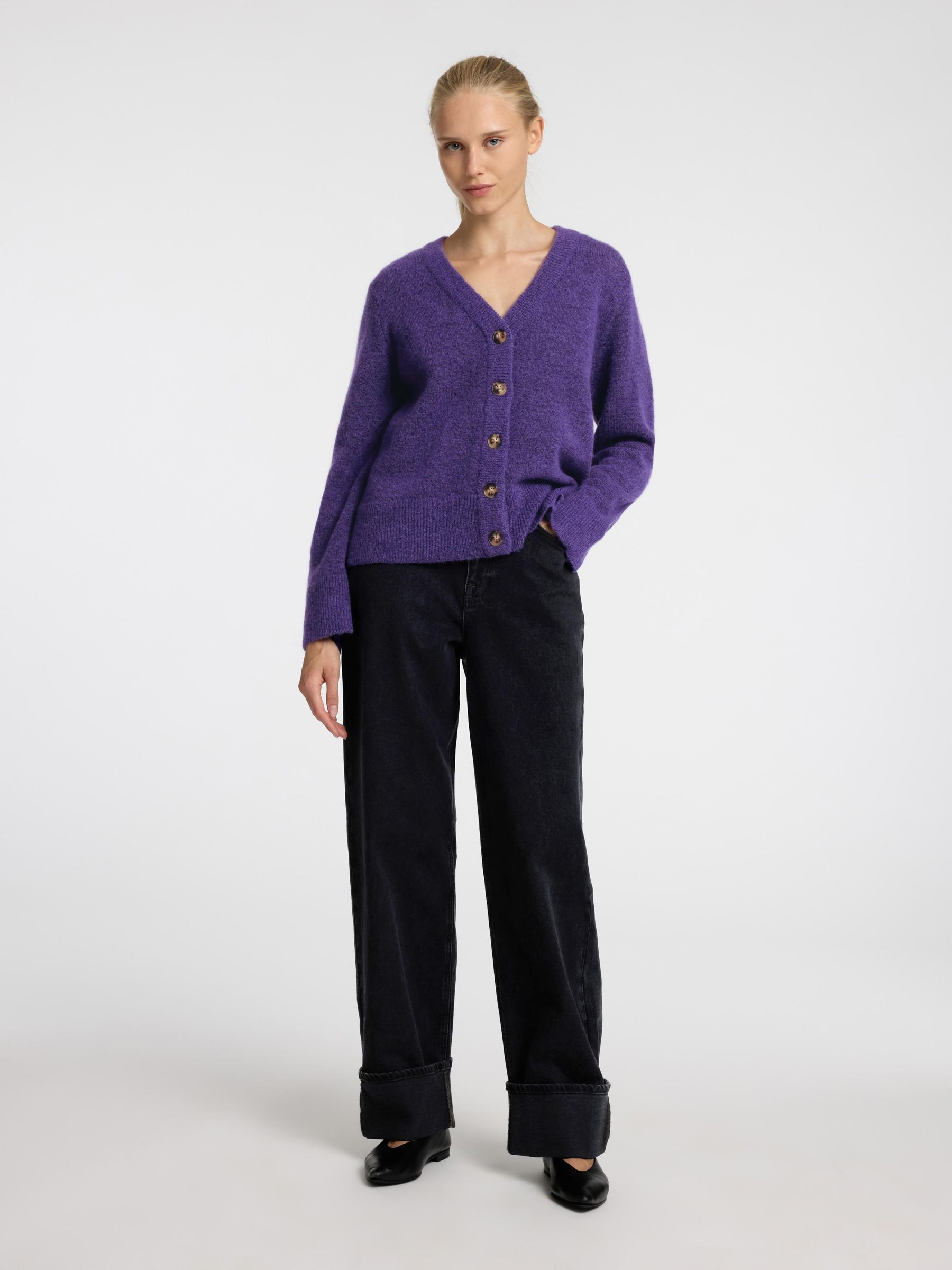 LOOSE FIT WOOL BLEND CARDIGAN