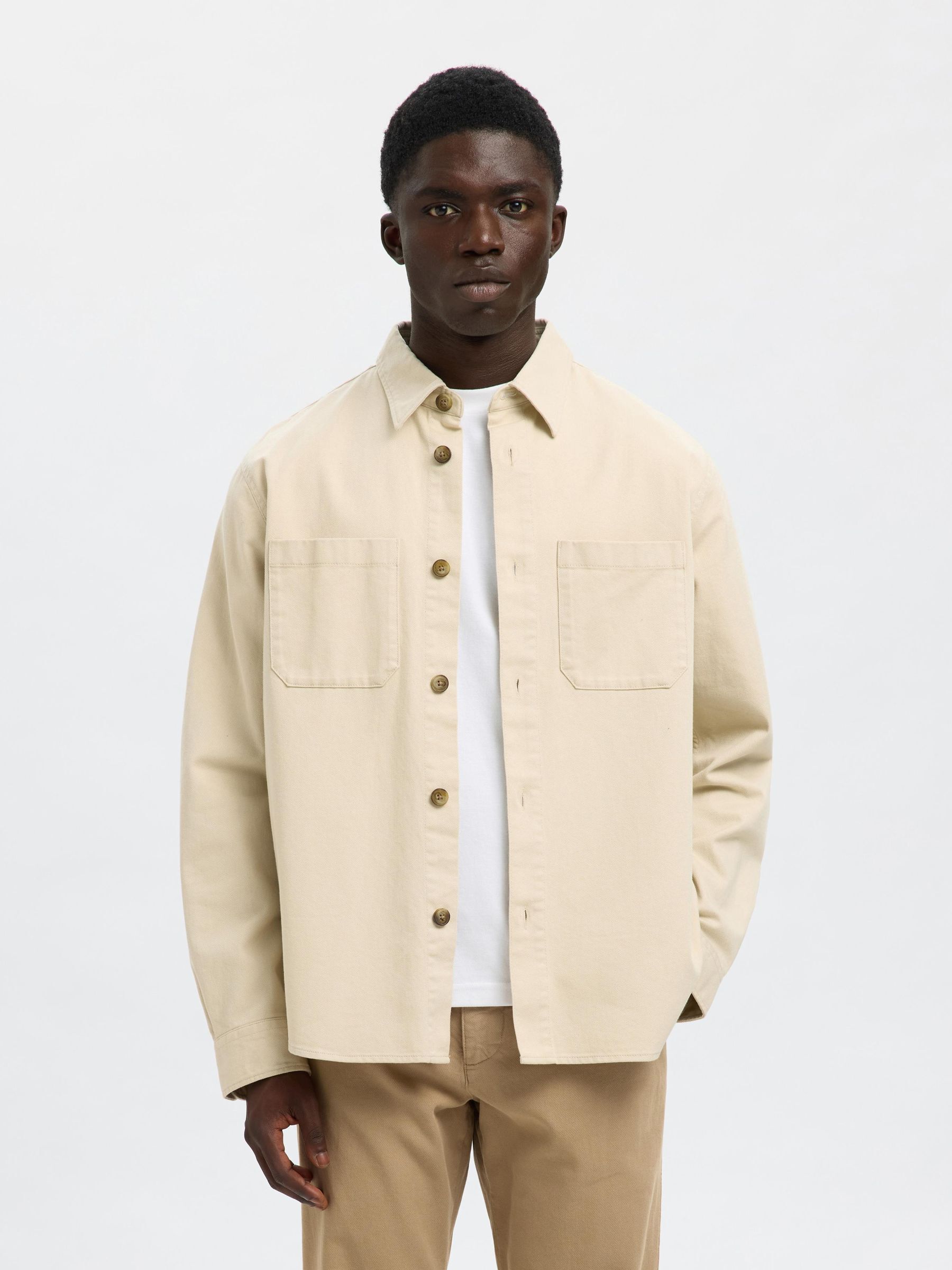 REGULAR FIT TWILL OVERSHIRT