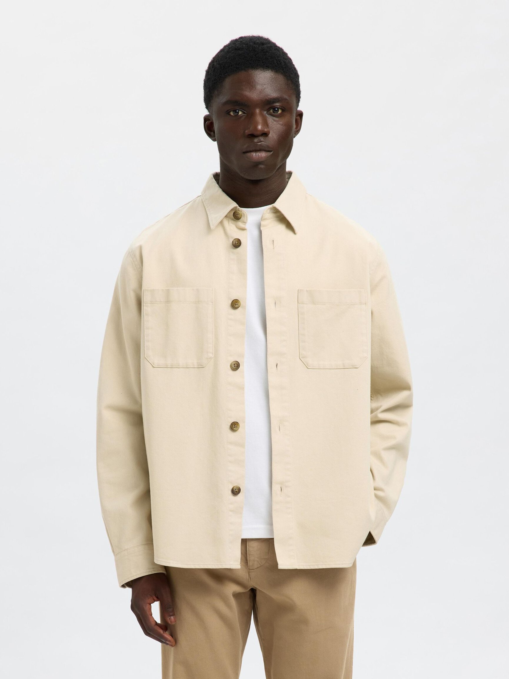 REGULAR FIT TWILL OVERSHIRT