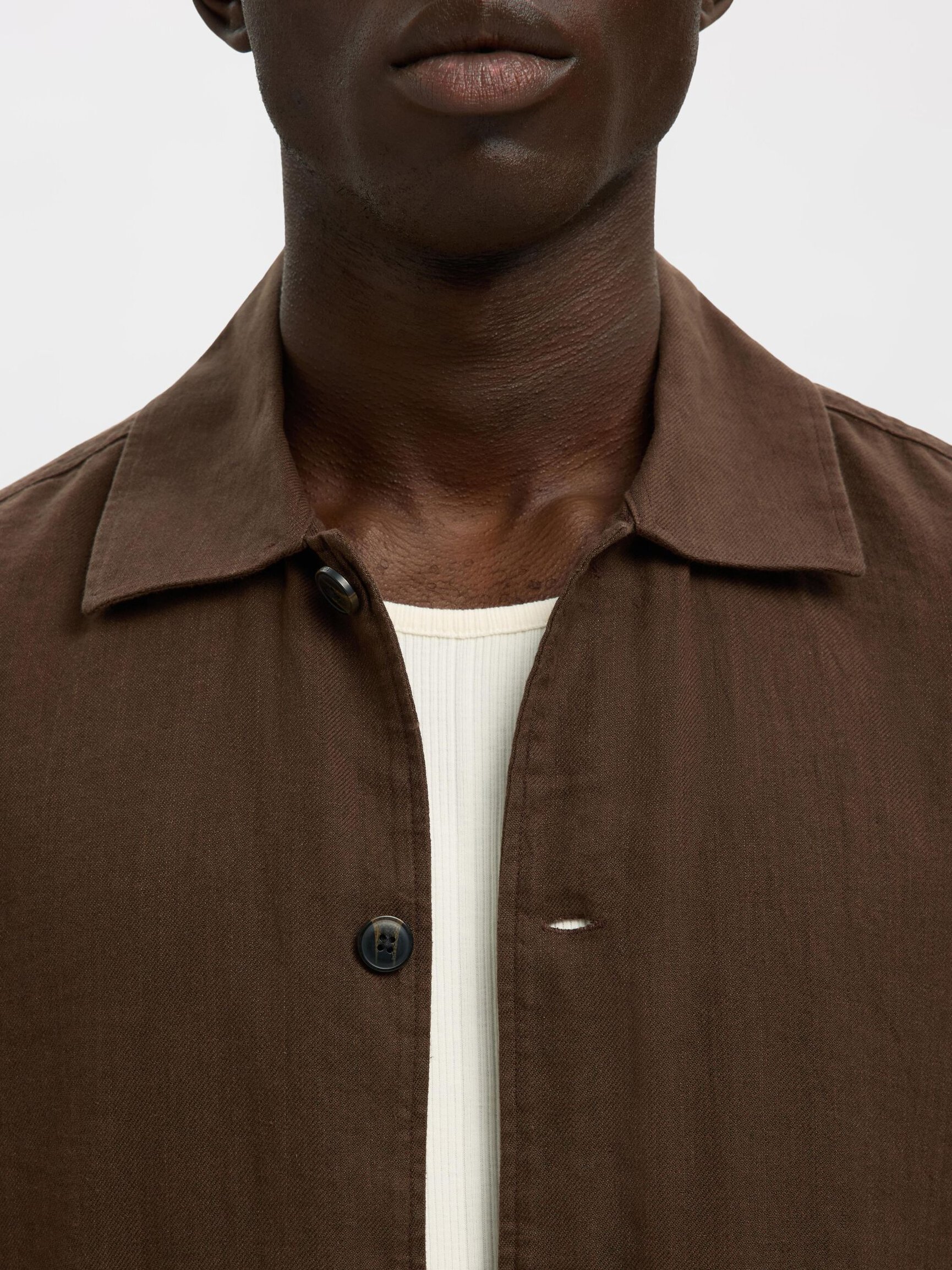 LINEN BLEND OVERSHIRT