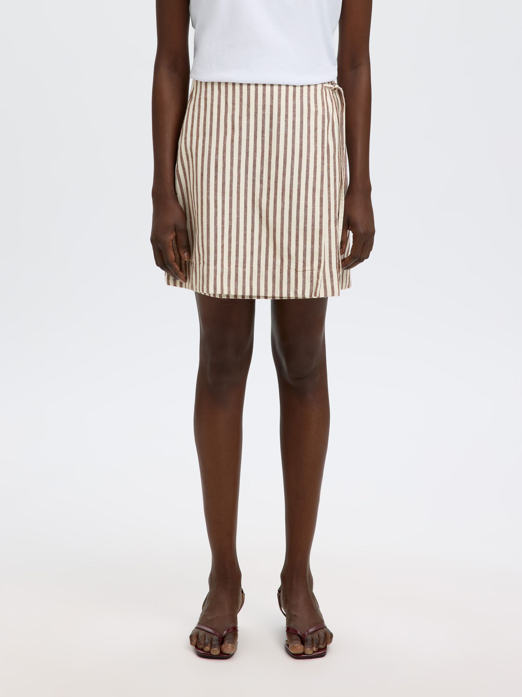 COTTON BLEND MINI WRAP SKIRT