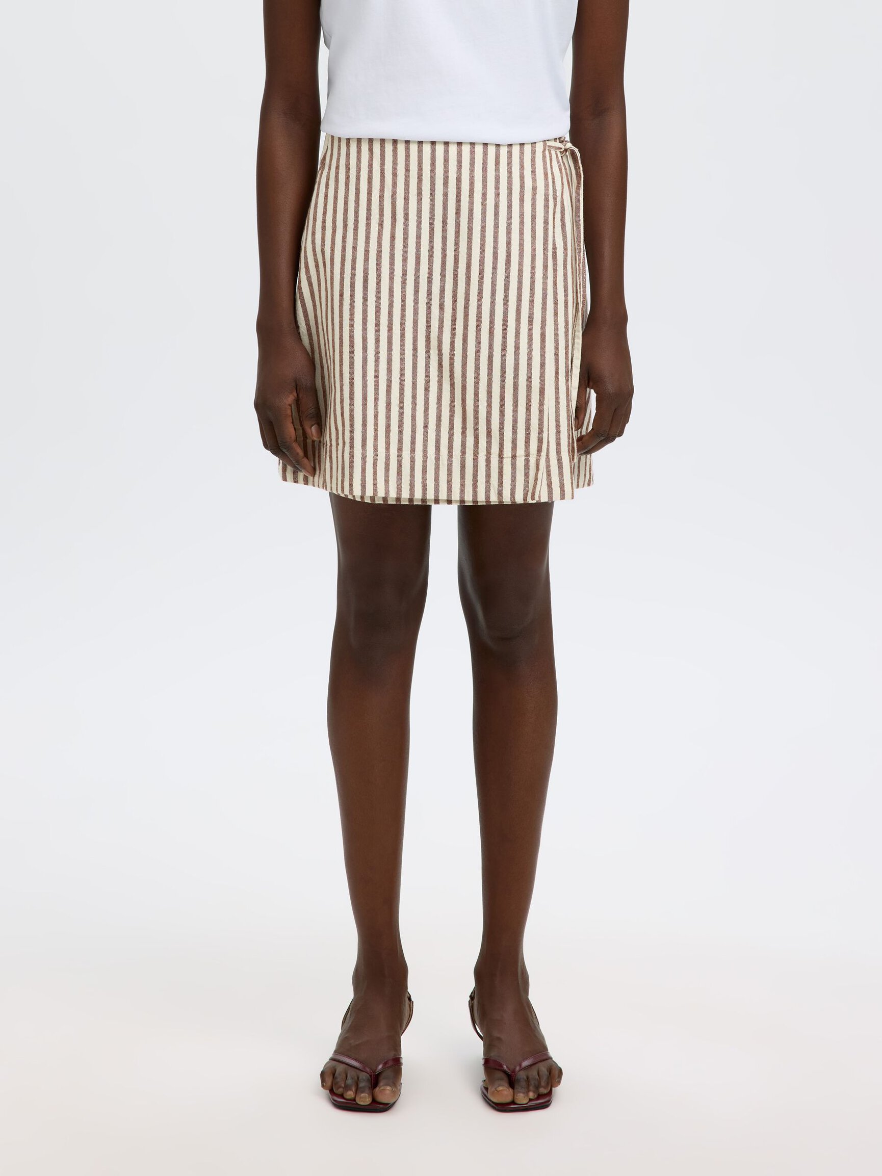 COTTON BLEND MINI WRAP SKIRT