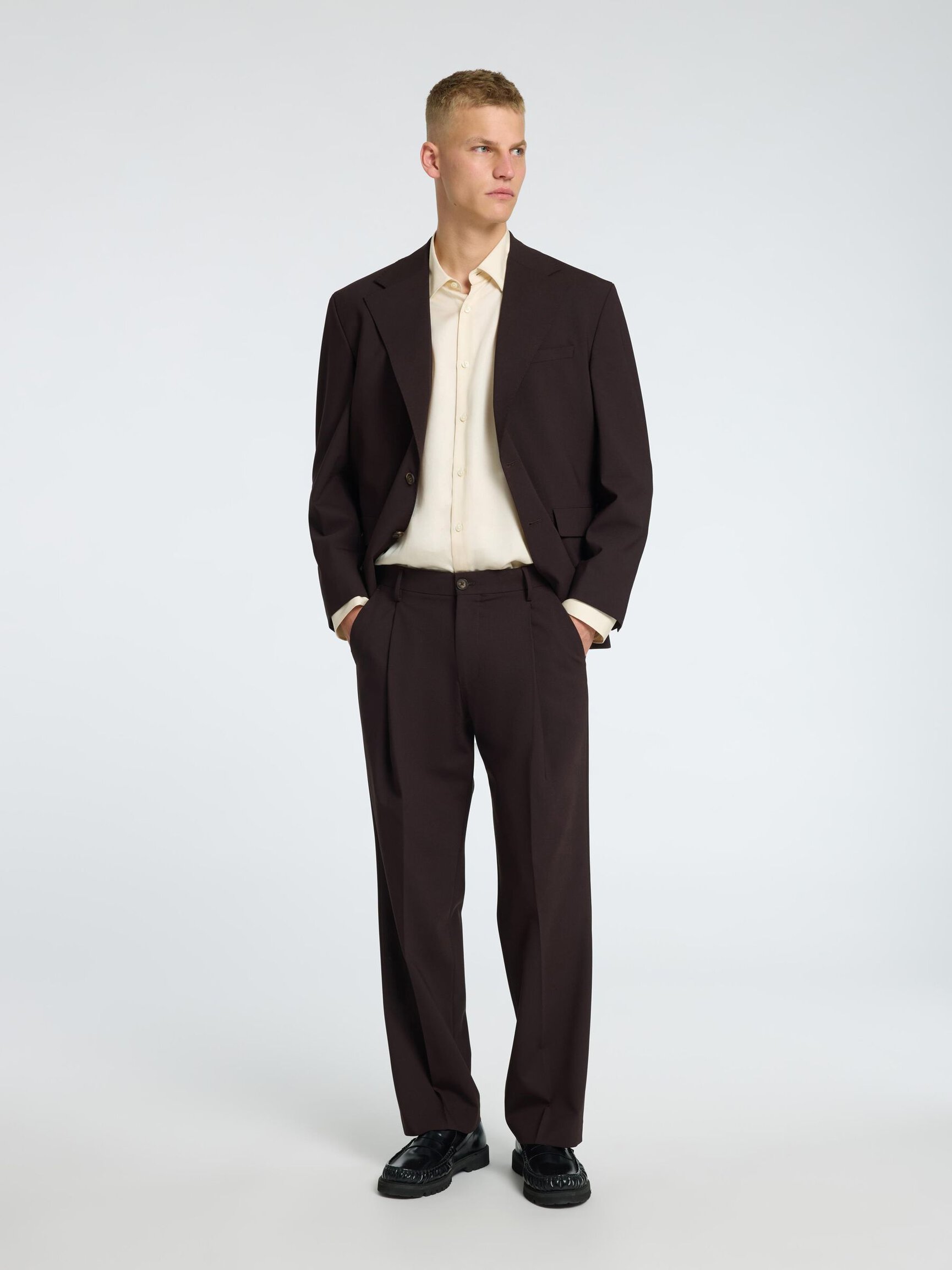 WOLLGEMISCH BÜGELFALTEN LOOSE FIT HOSEN