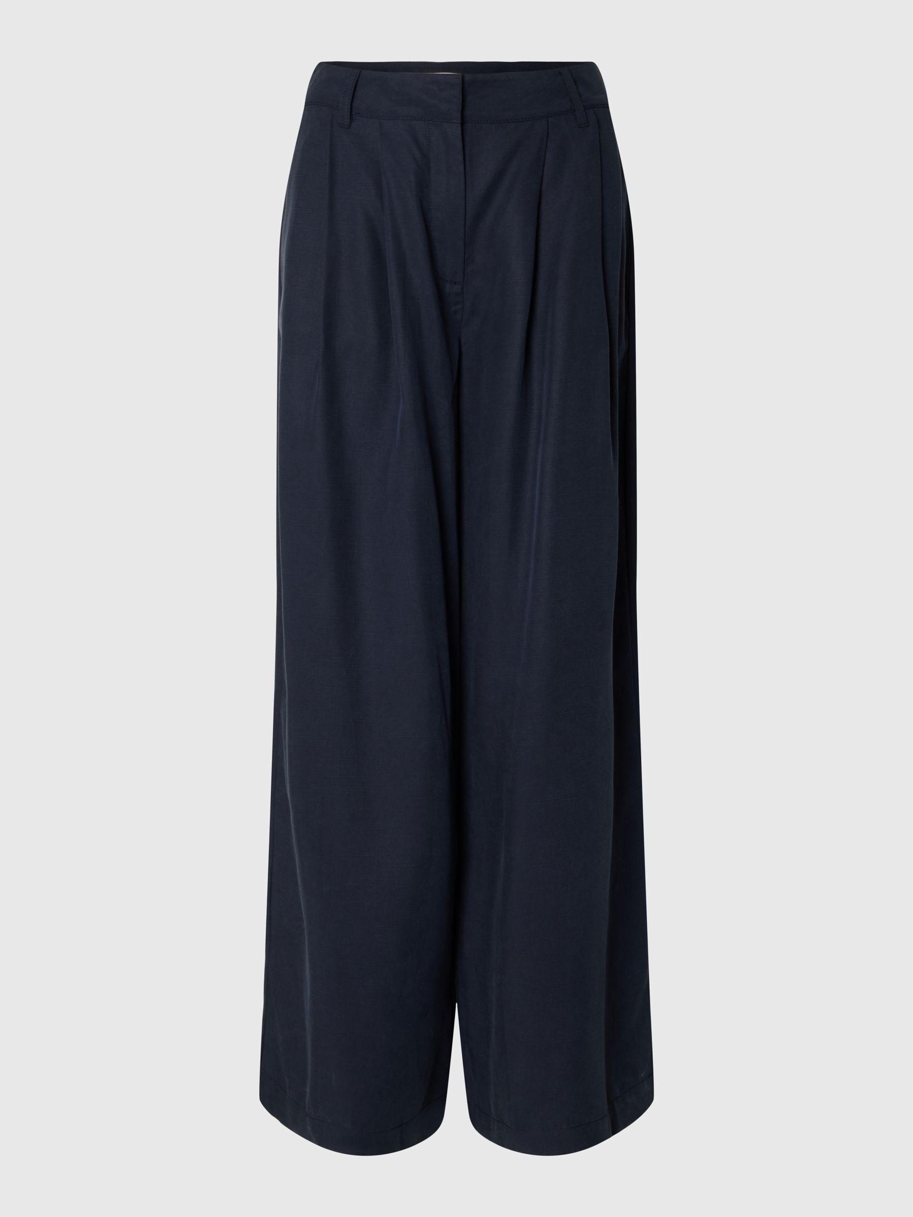 PLEATED WIDE-LEG TROUSERS