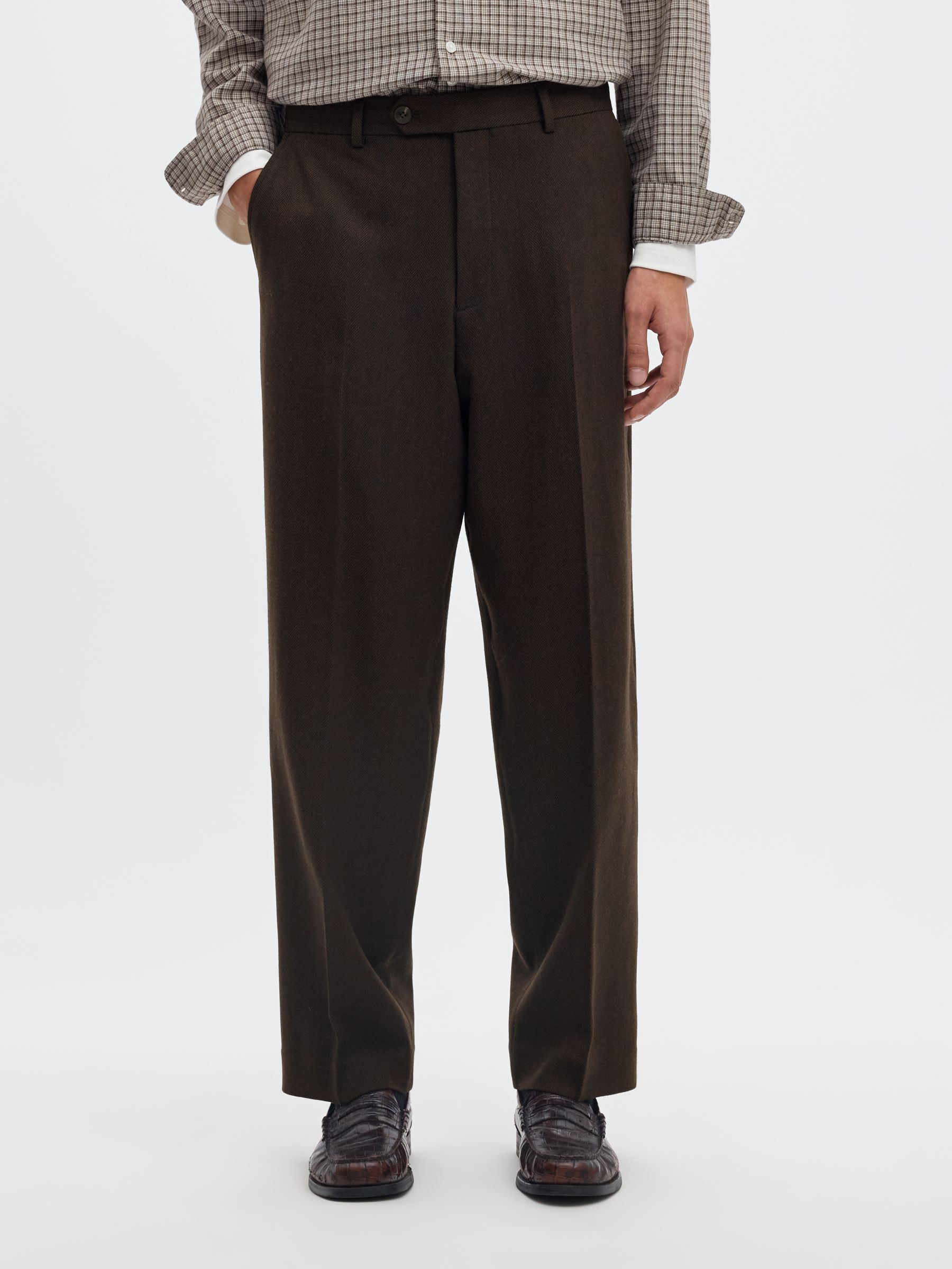 RELAXED WOOL BLEND SUIT TROUSERS