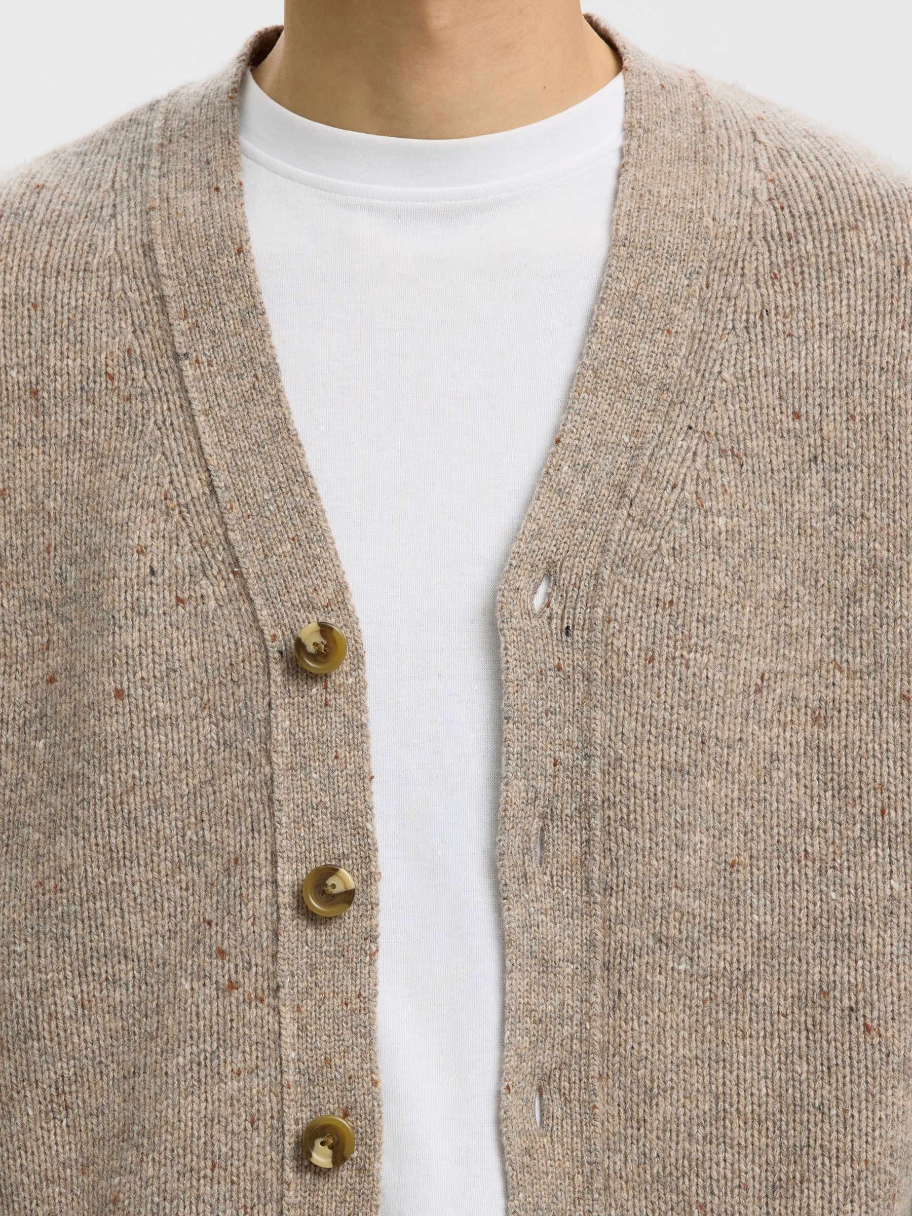 RELAXED FIT WOOL BLEND CARDIGAN