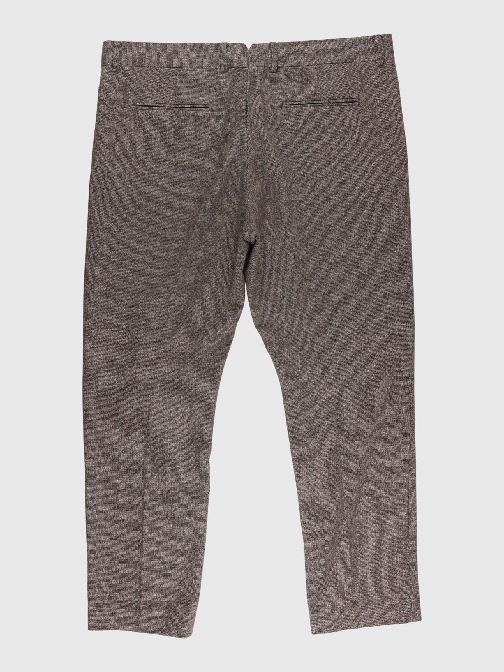 CHECKED WOOL BLEND TROUSERS
