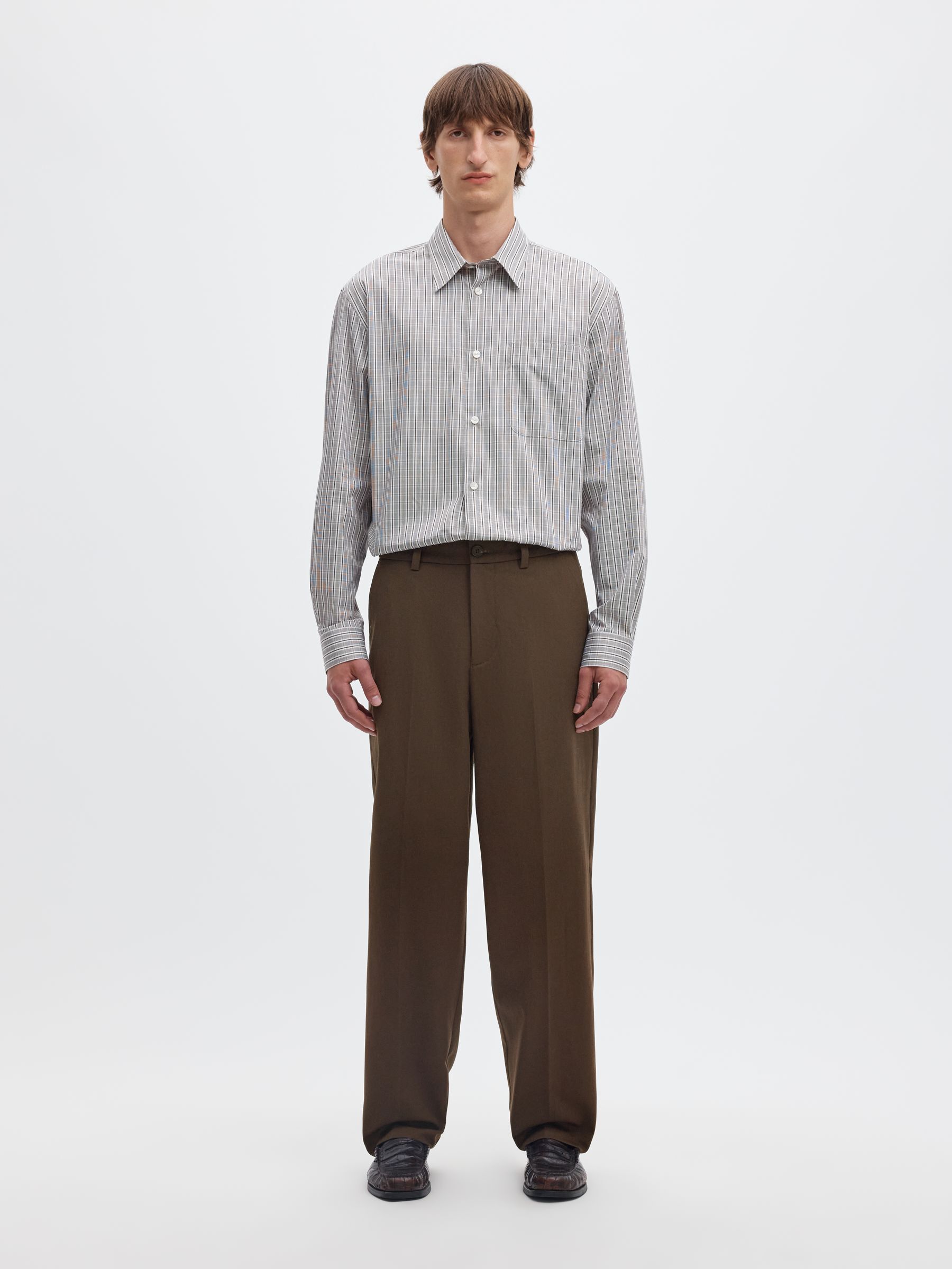 MEZCLA DE LANA PANTALONES CORTE HOLGADO