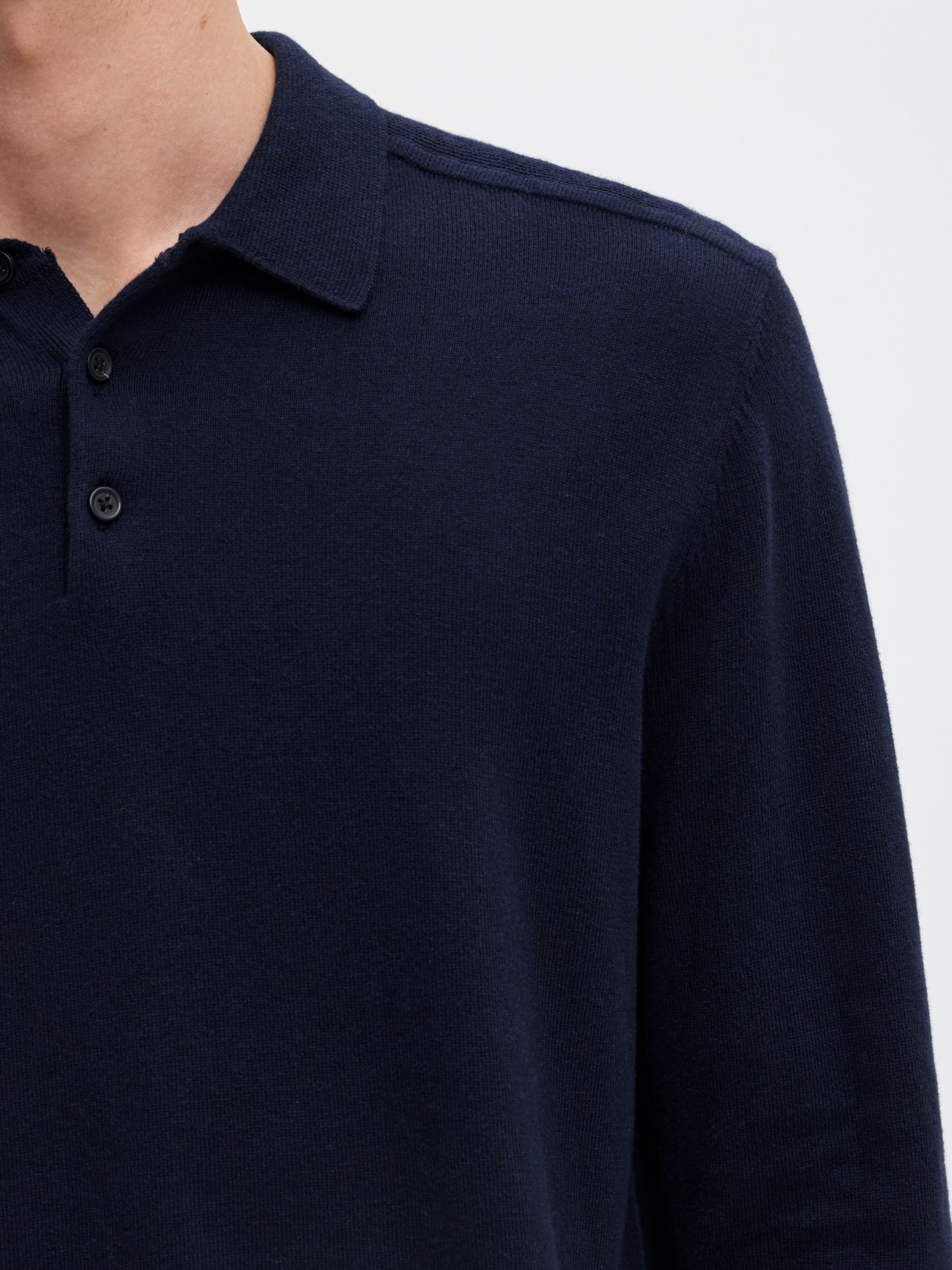 KNITTED LONG-SLEEVED POLO SHIRT