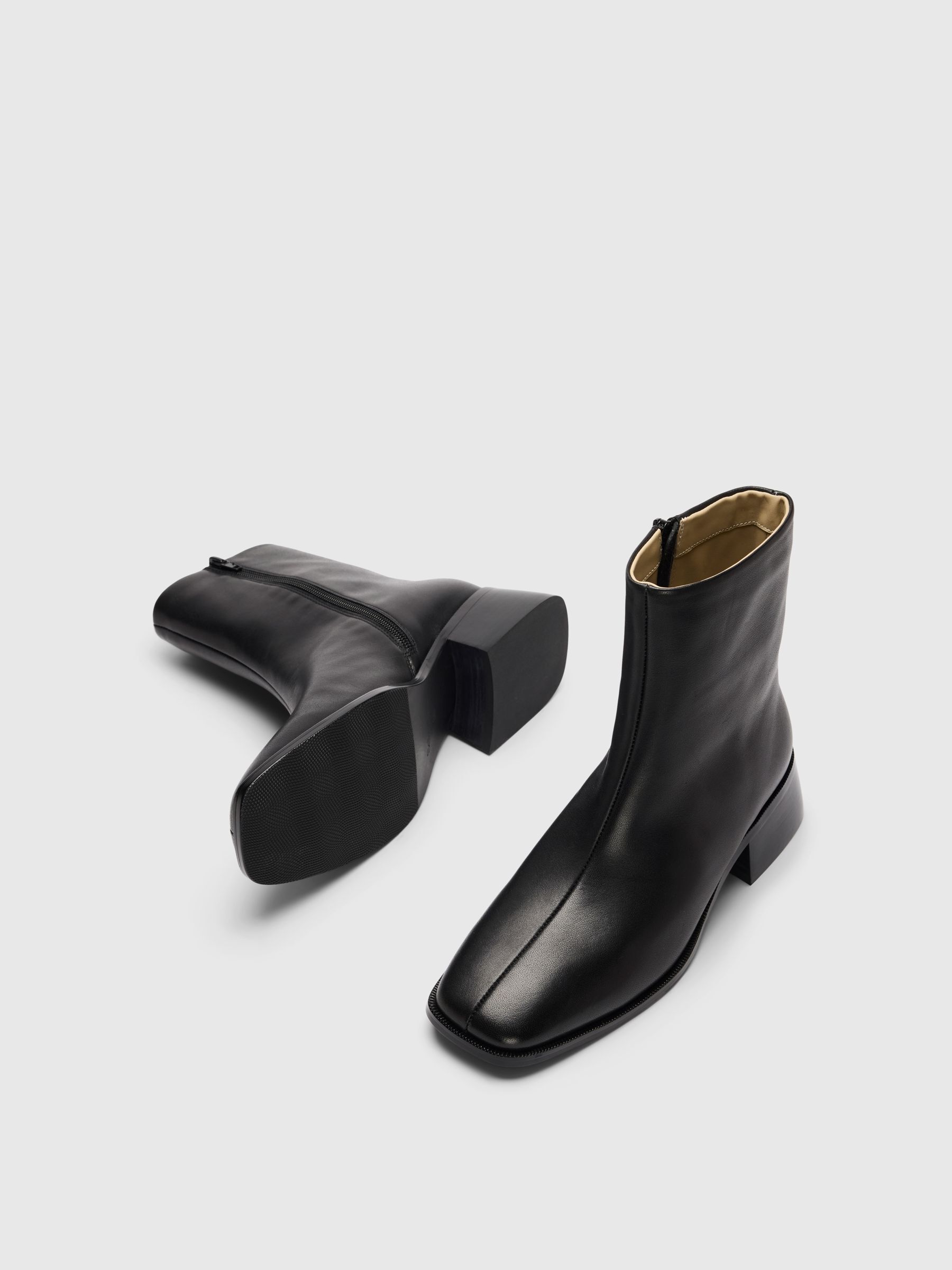 LEATHER ANKLE BOOTS