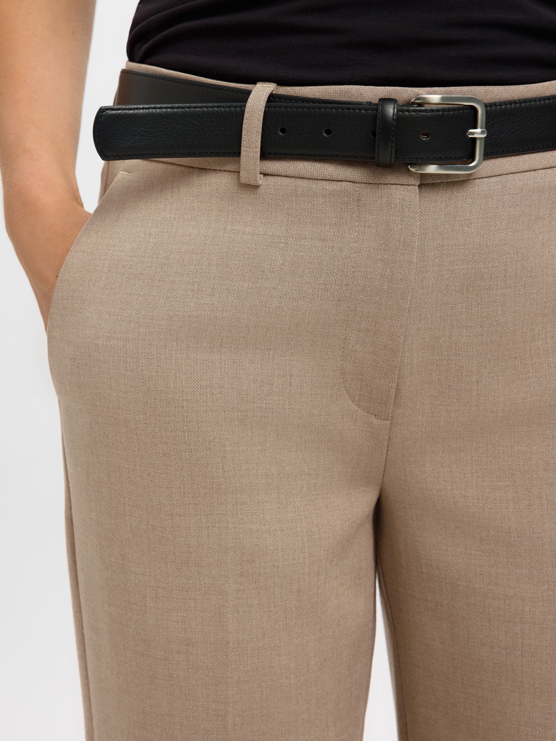 VISCOSE BLEND CROPPED TROUSERS