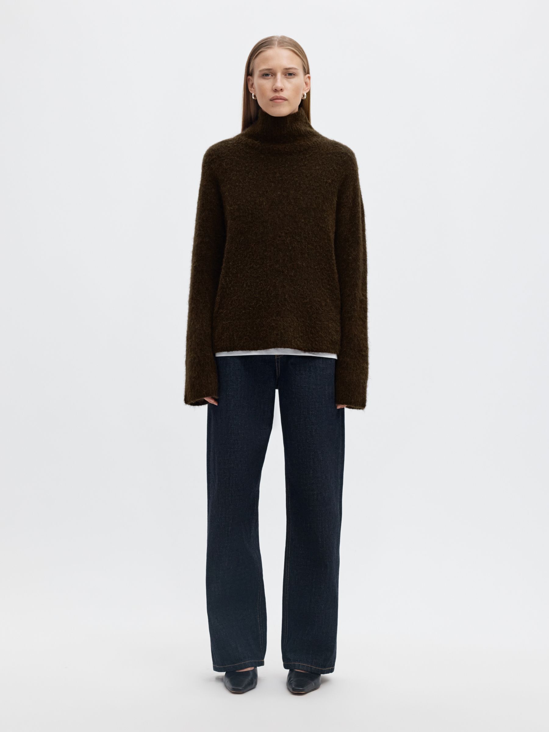WOOL BLEND HIGH-NECK JUMPER