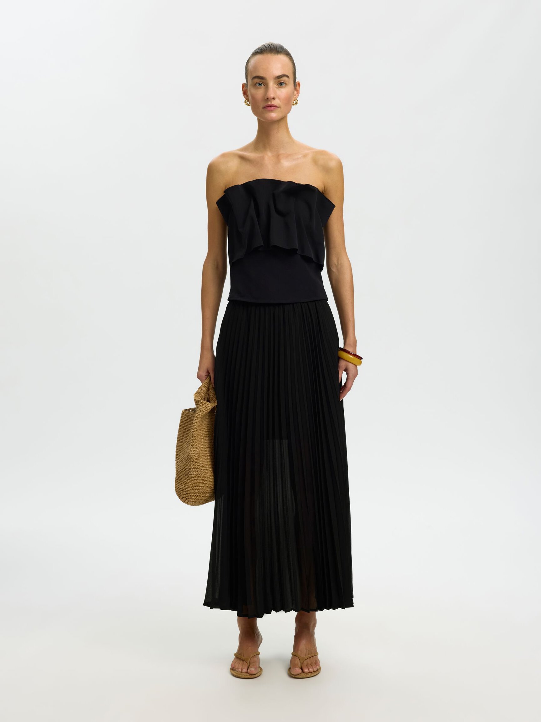 MIDI PLEATED SKIRT