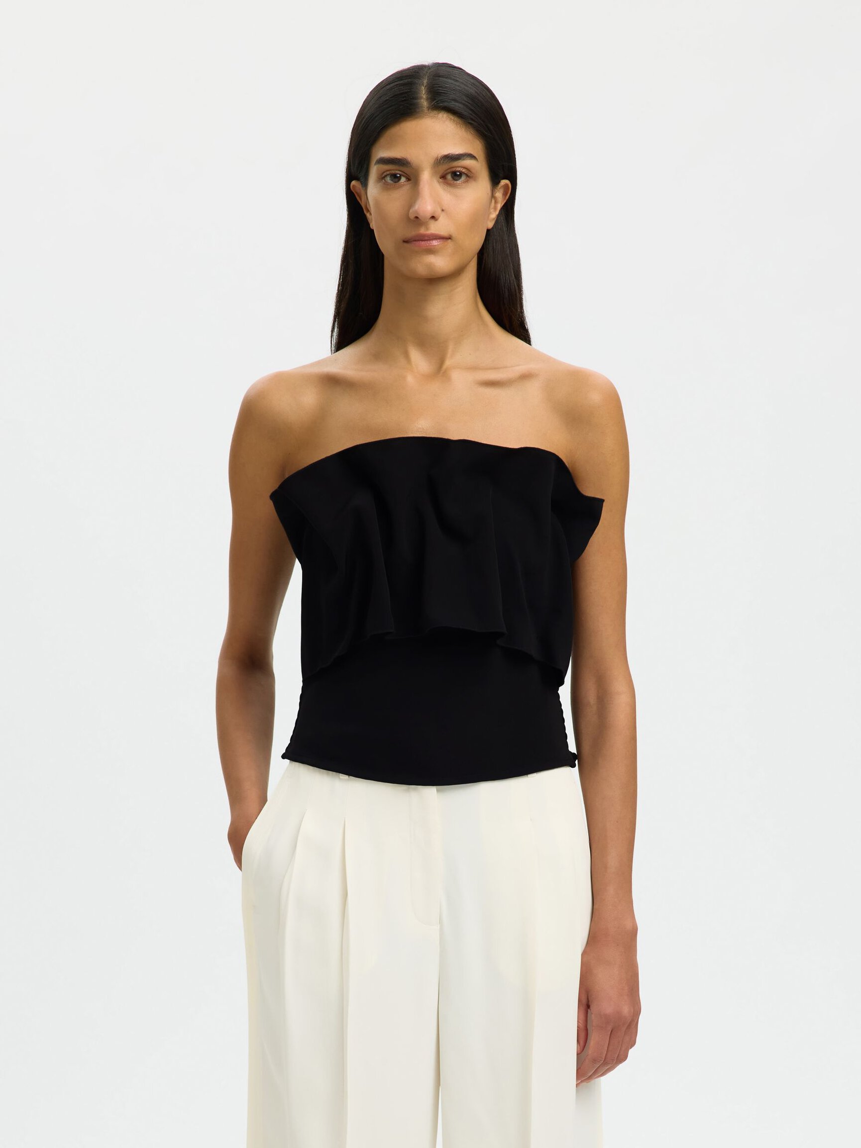 PLEATED BANDEAU TOP