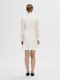 LONG-SLEEVED WRAP DRESS, Snow White, highres