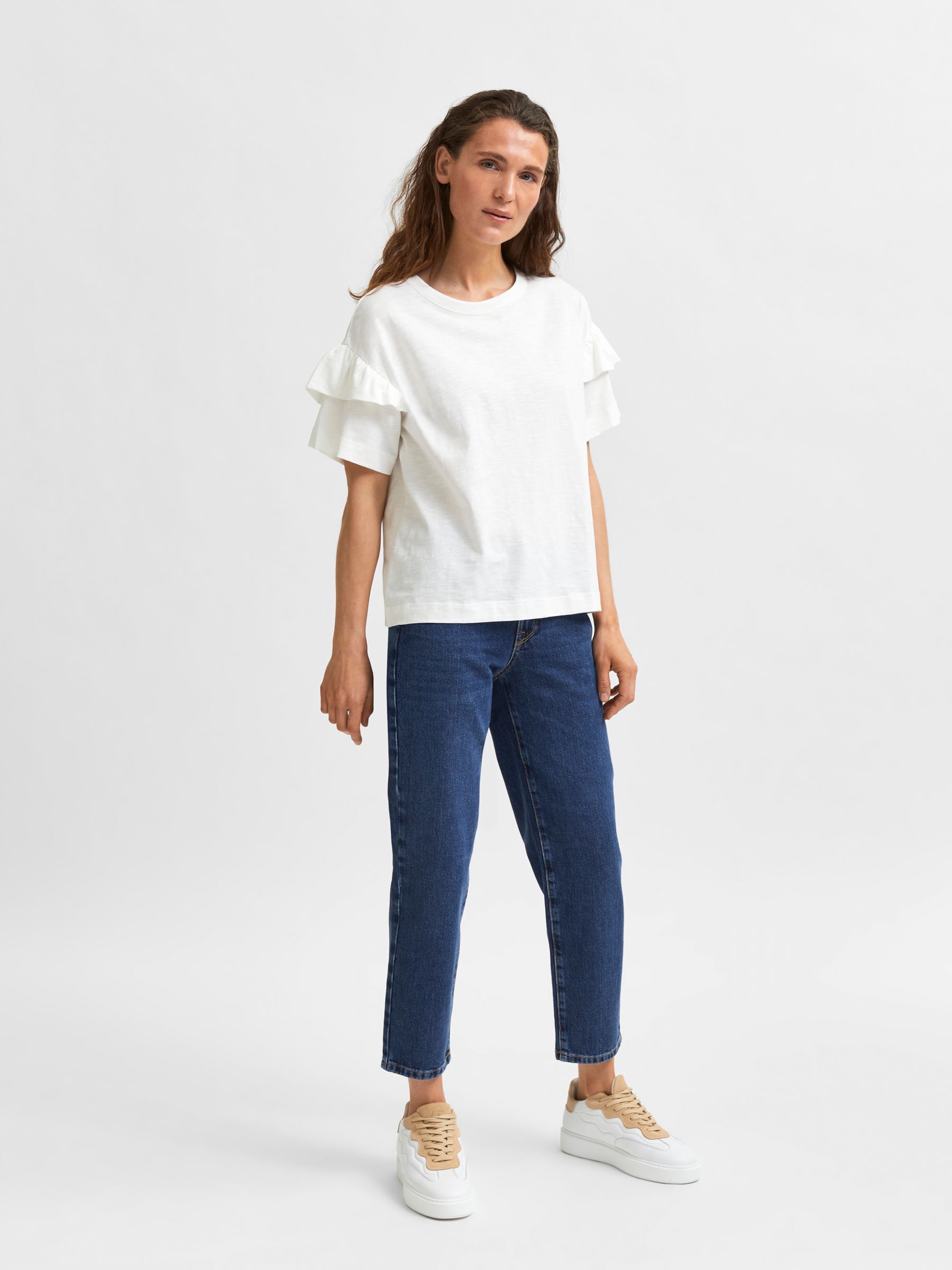 COTTON RUFFLE  T-SHIRT