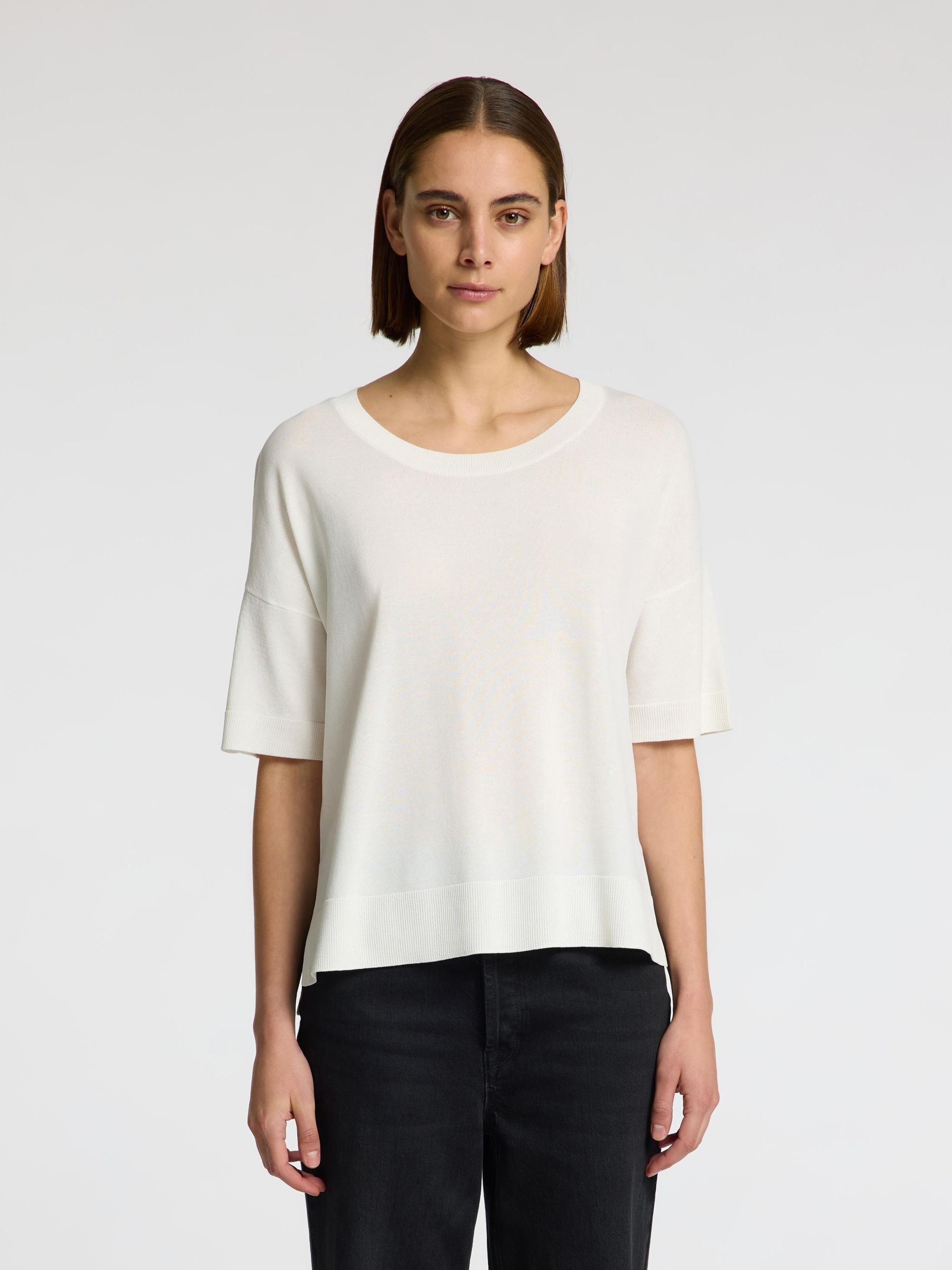 VISCOSE BLEND LOOSE  T-SHIRT