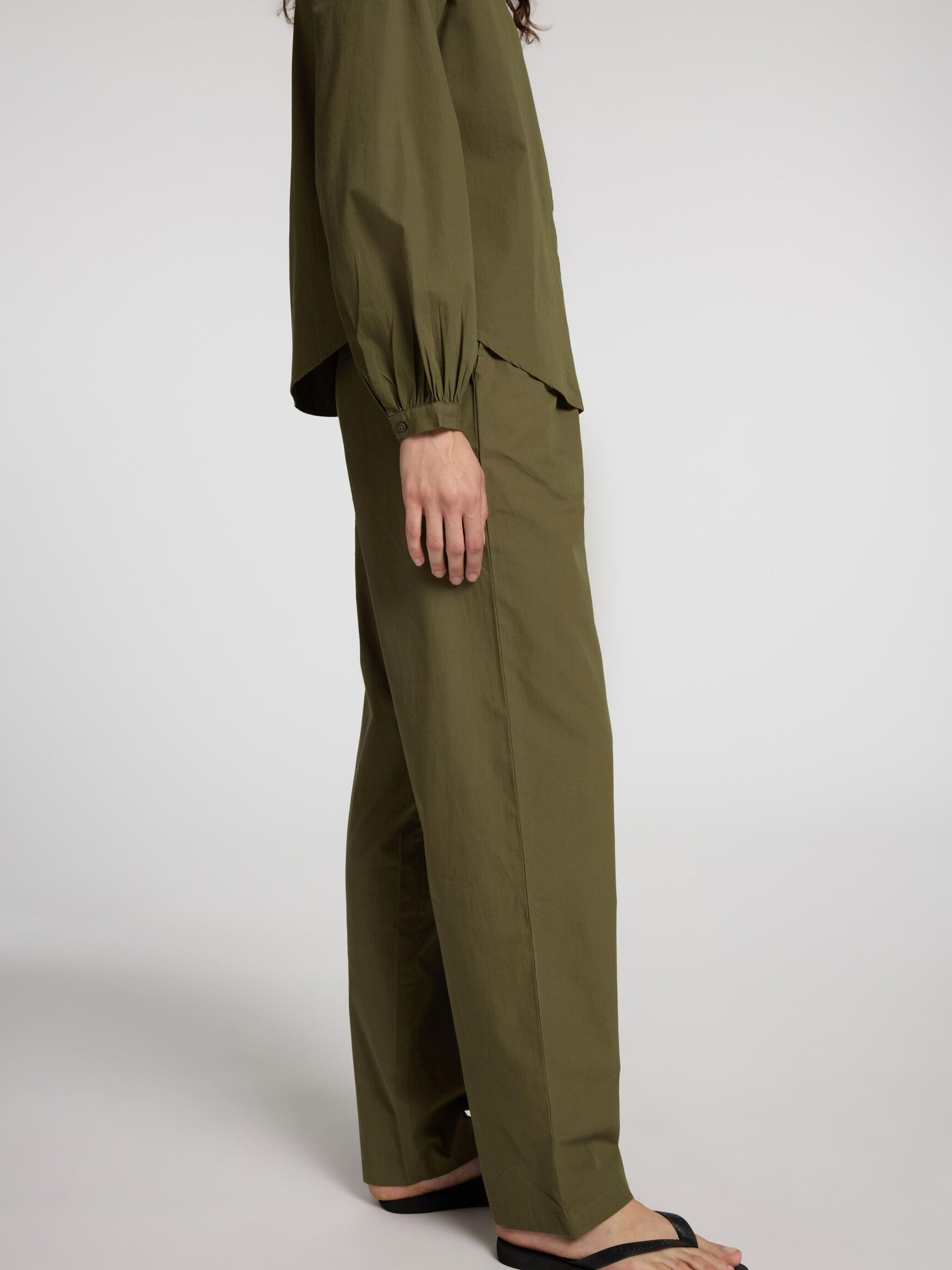 COTTON HIGH WAISTED TROUSERS