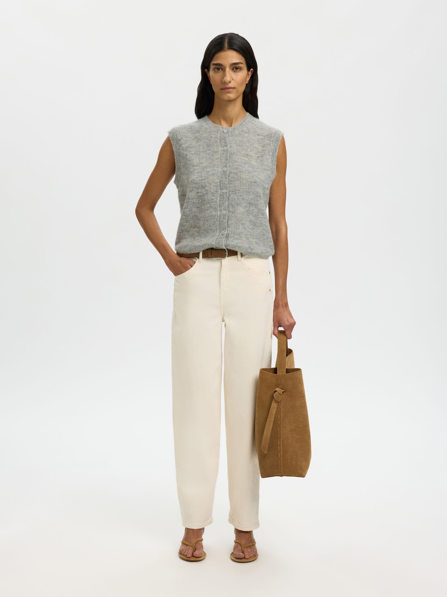 WOOL BLEND KNITTED VEST