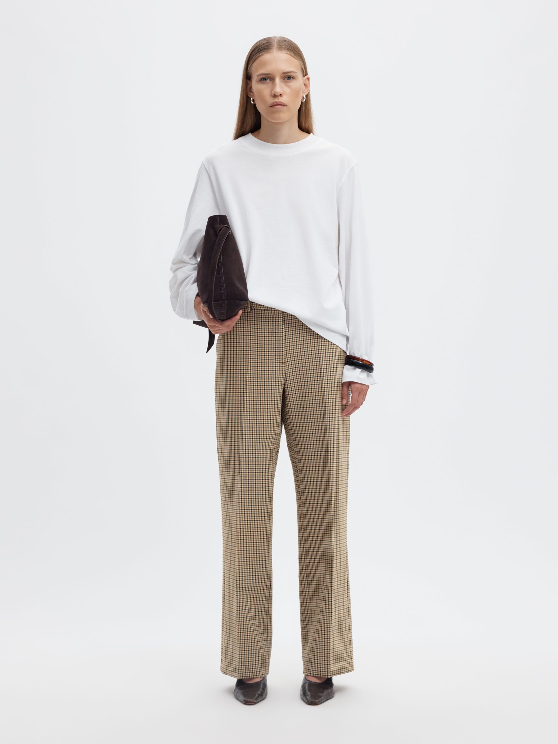 MID WAIST WIDE-LEG TROUSERS