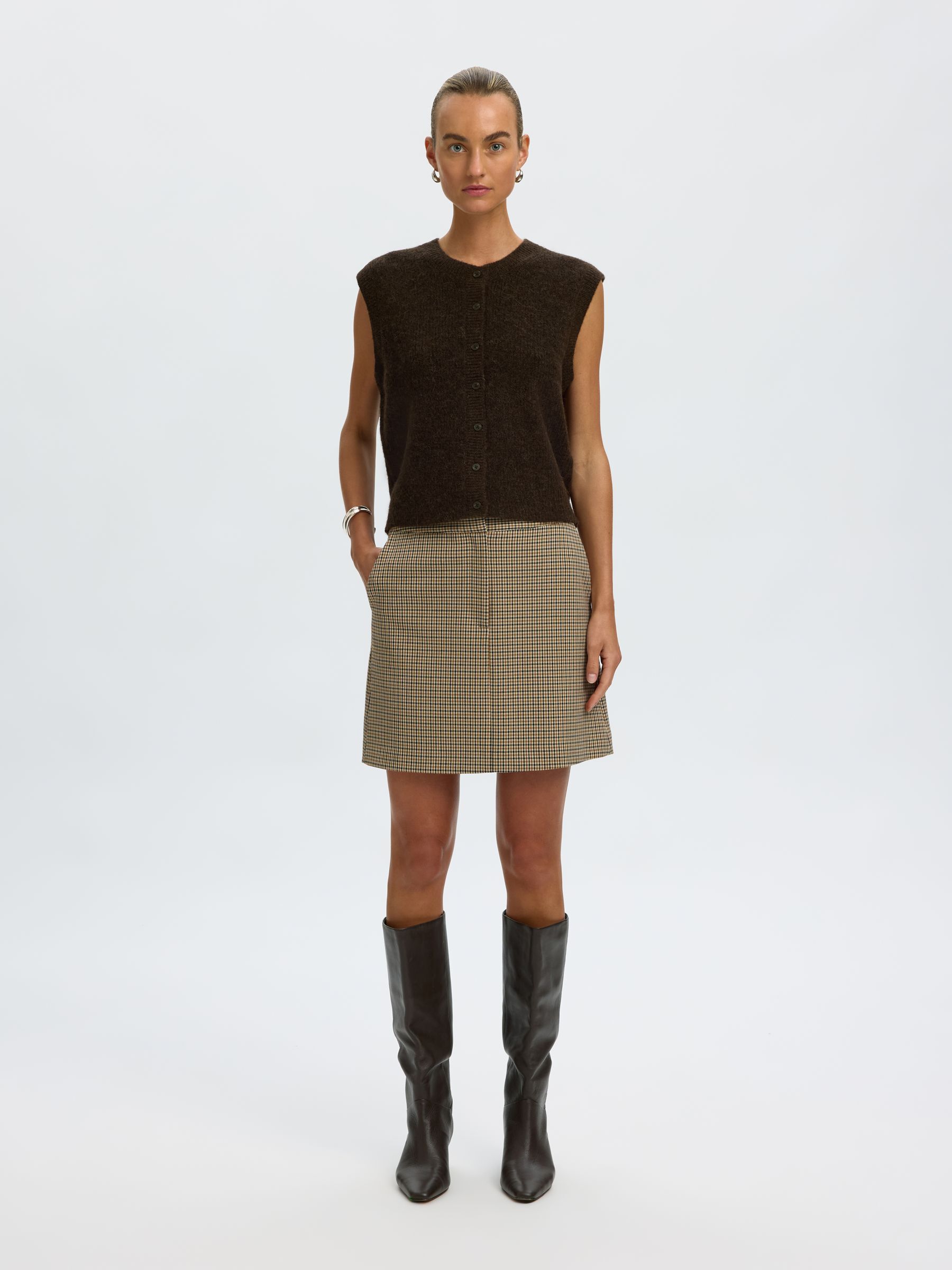 LAINE MÉLANGÉE GILET TRICOTÉ