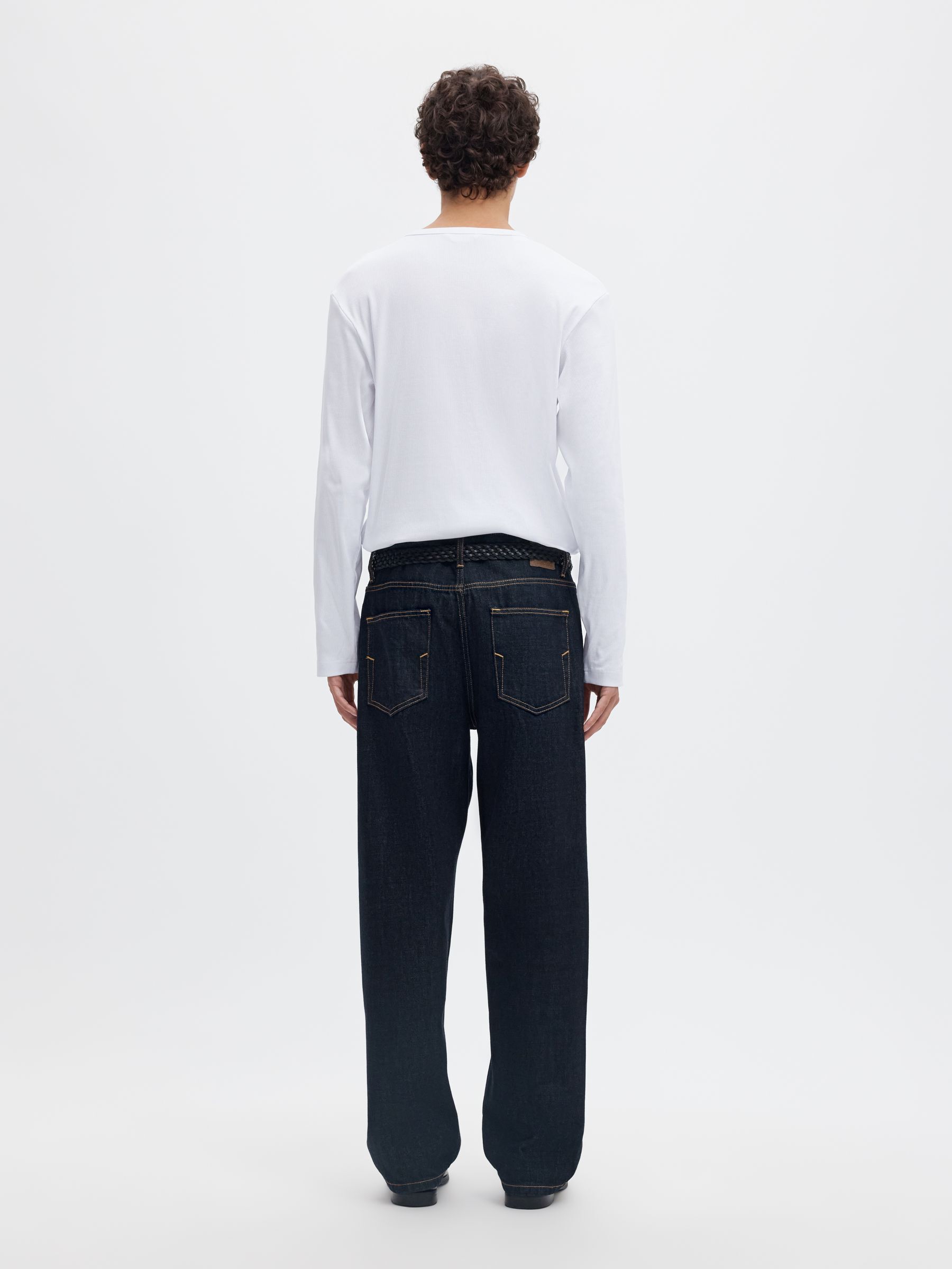 RIBBED BUTTON LONG-SLEEVED T-SHIRT
