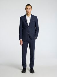 SLIM FIT SINGLE-BREASTED BLAZER, Dark Navy, highres