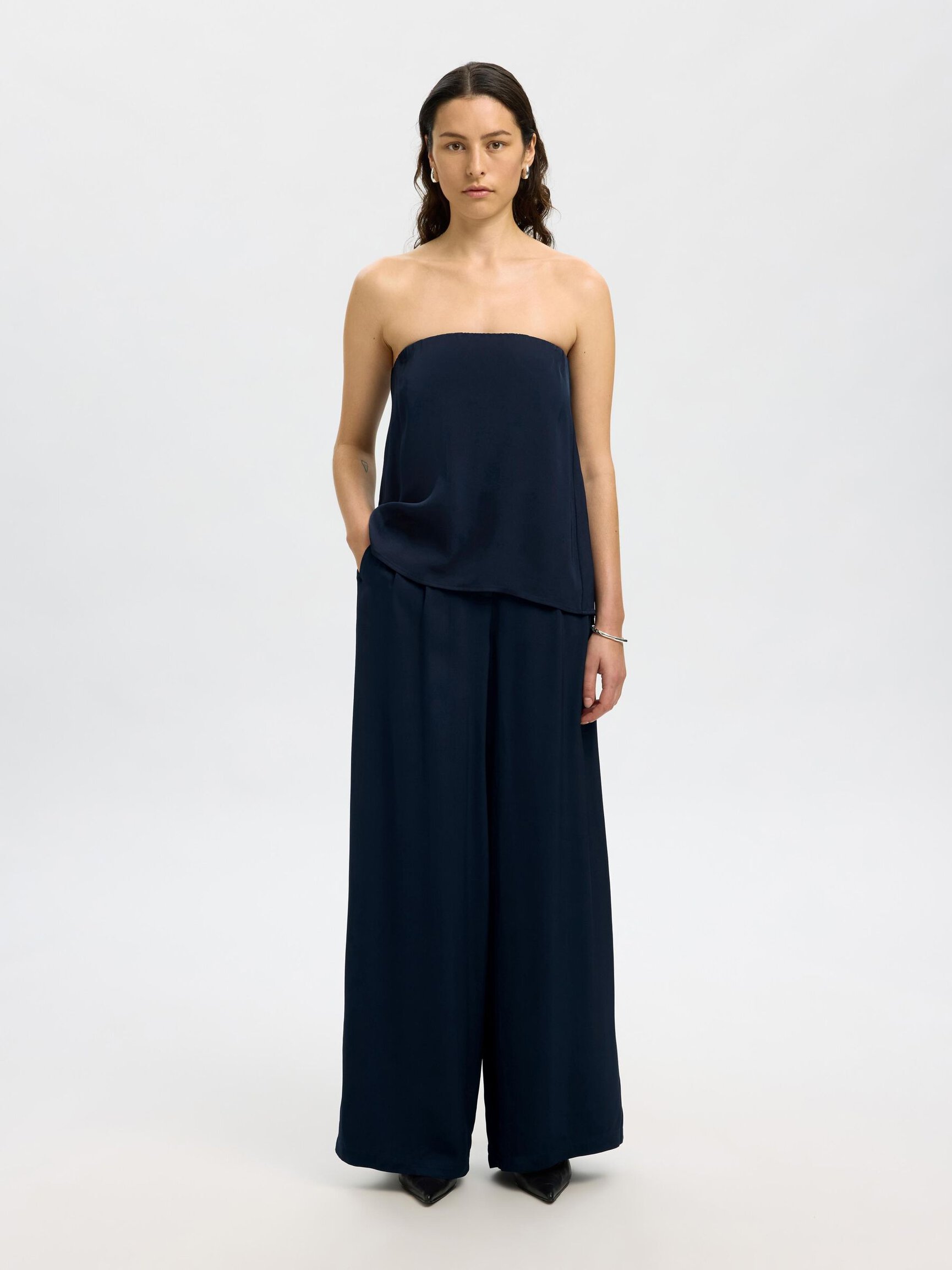 VISCOSE WIDE-LEG TROUSERS