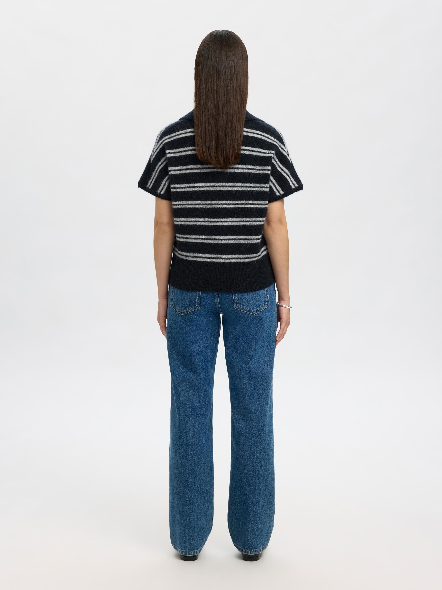 WOOL BLEND KNITTED POLO SHIRT