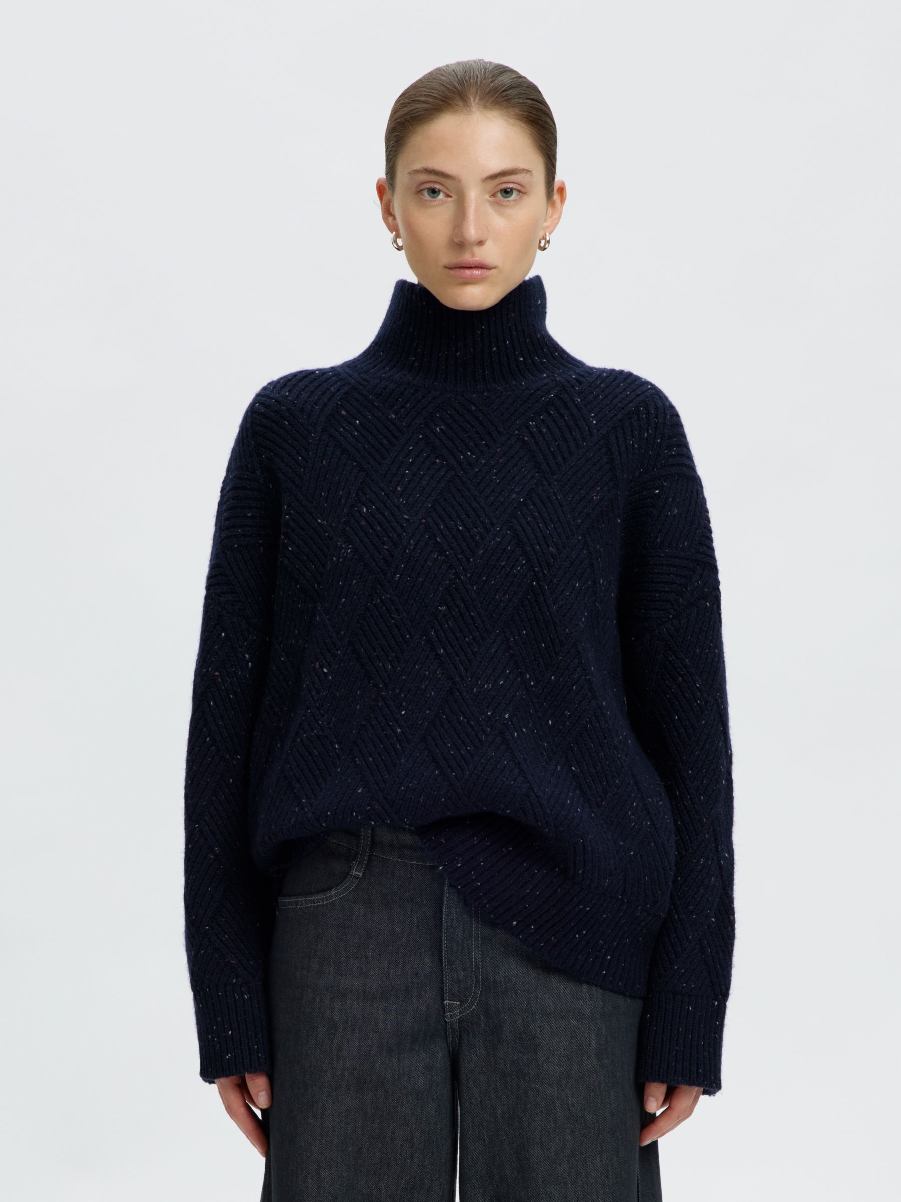 WOOL BLEND HIGH-NECK JUMPER