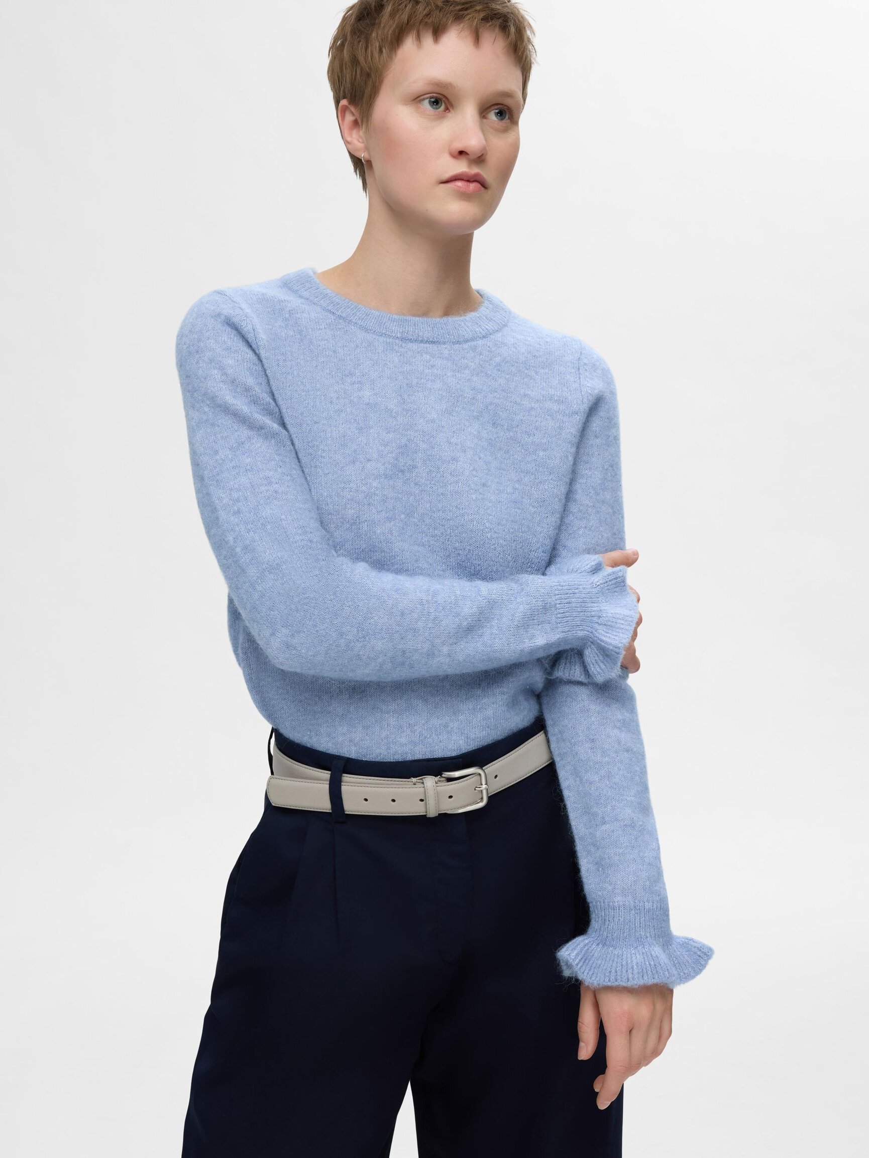 ULDBLANDING ÆRME MED FLÆSER PULLOVER