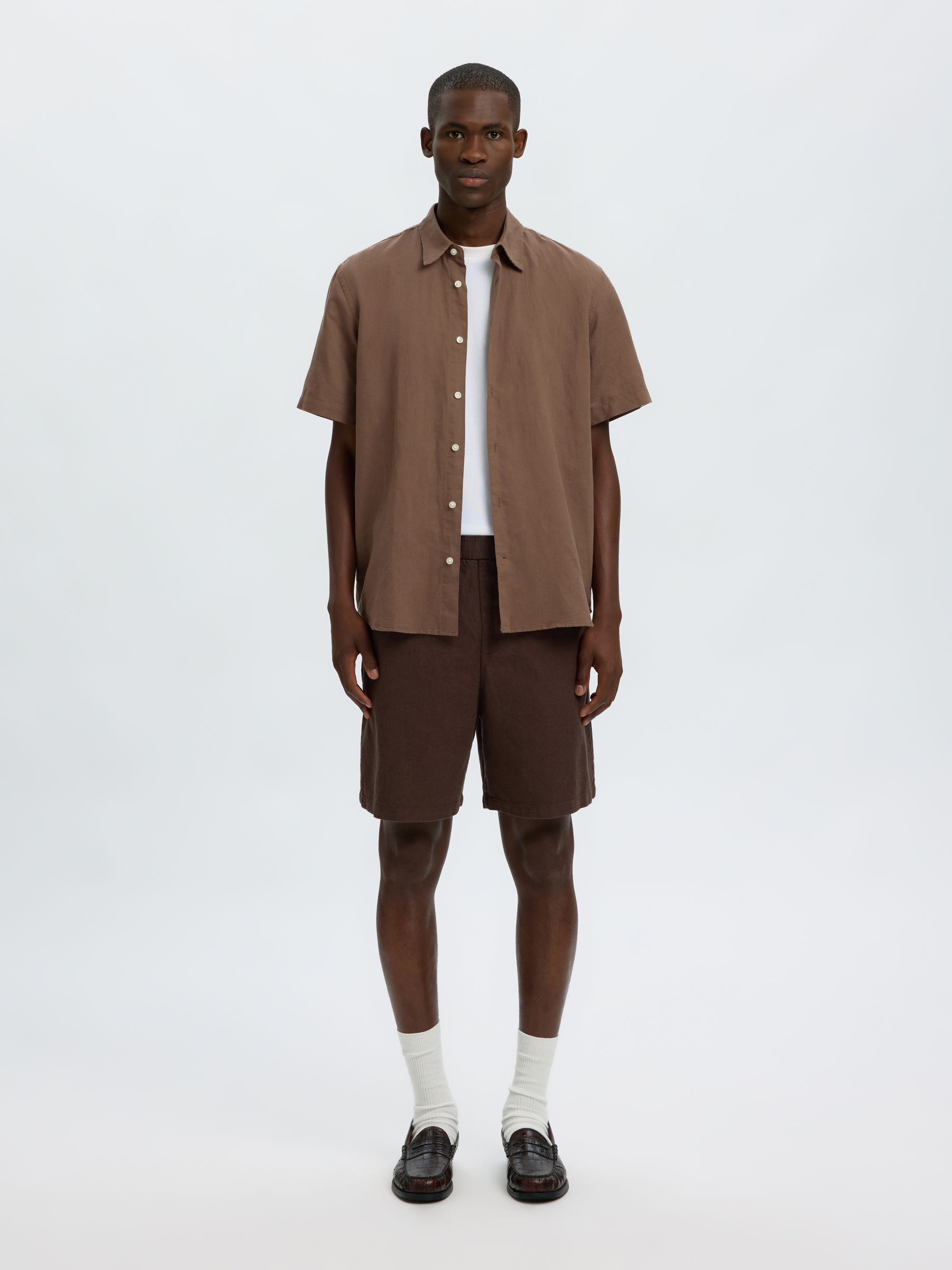 REGULAR FIT I LINNEBLANDNING SHORTS
