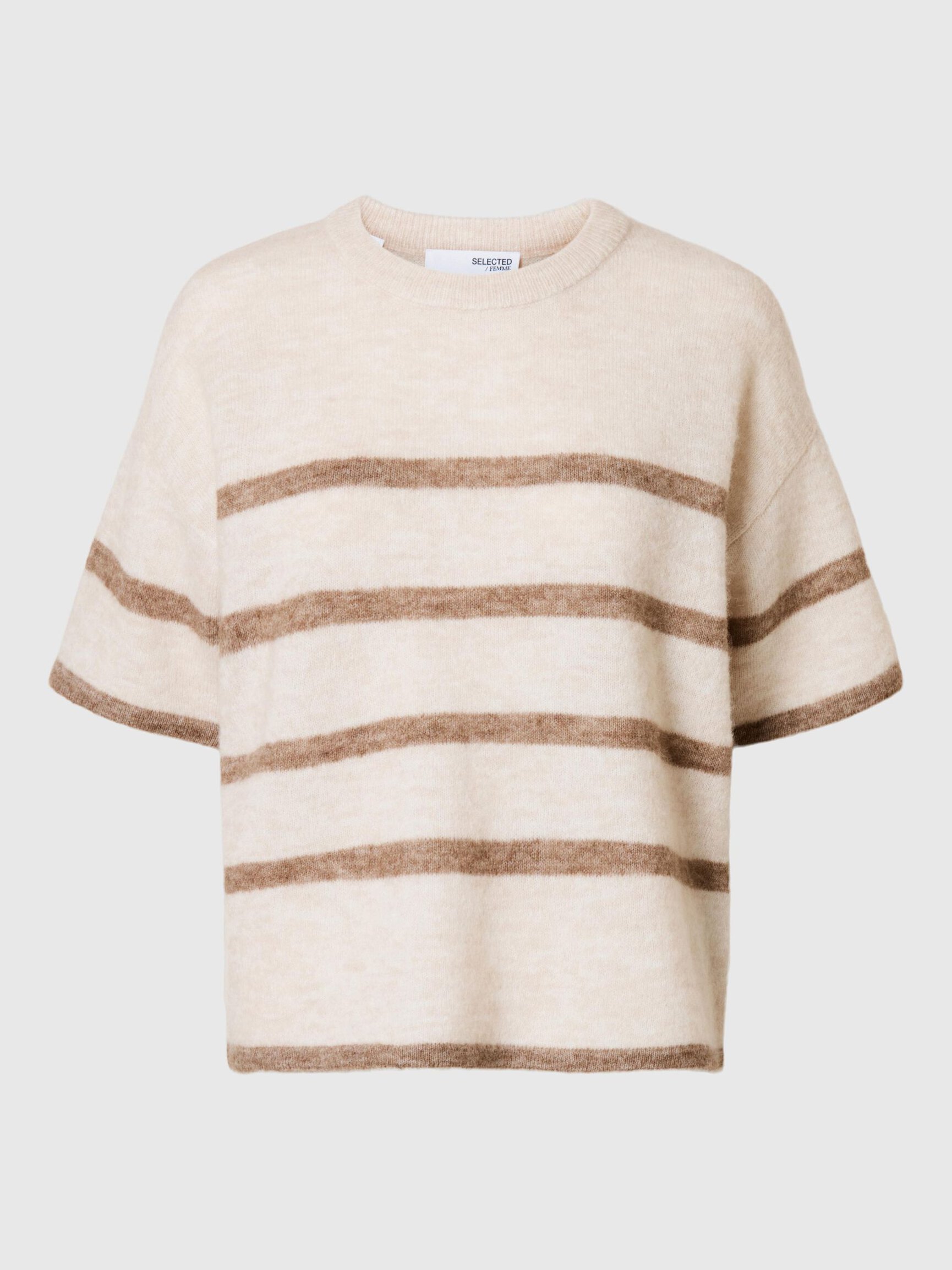 SHORT-SLEEVED WOOL BLEND TOP