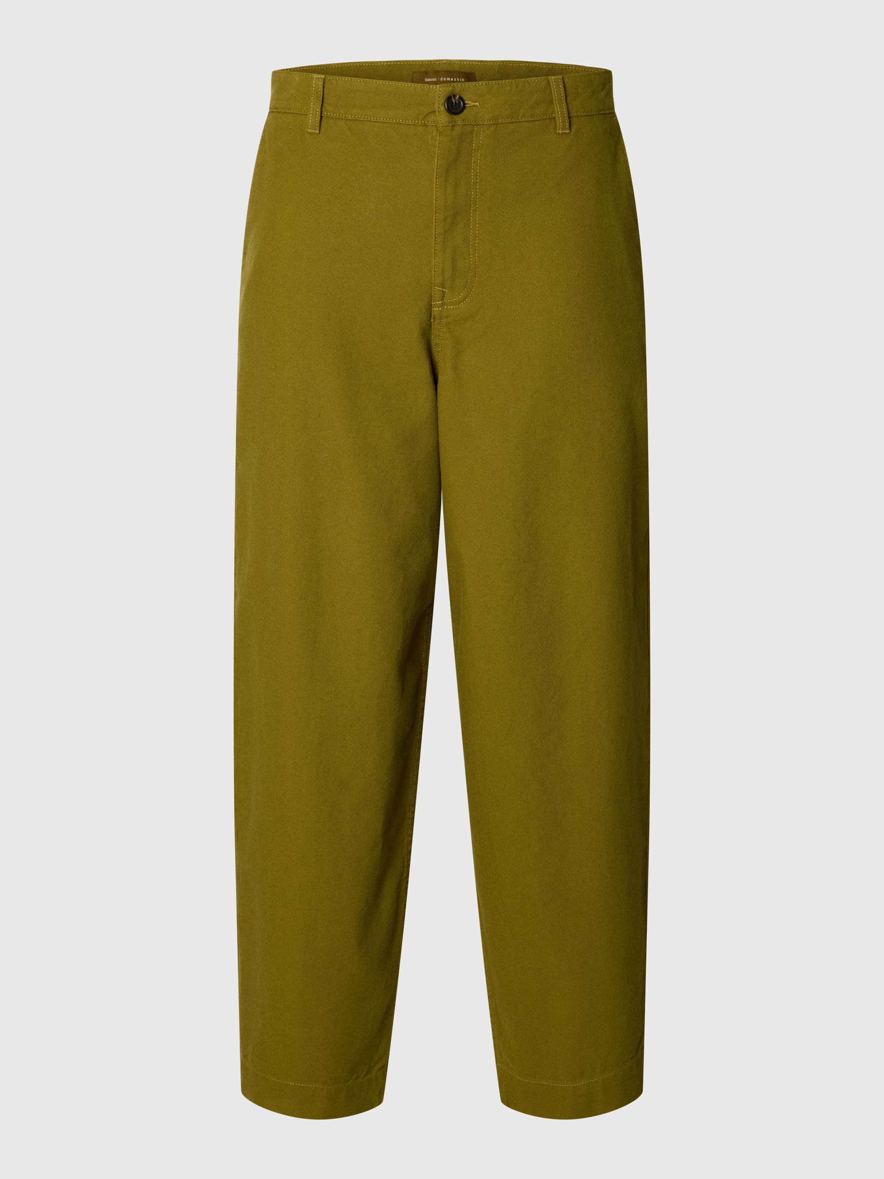 LINEN BLEND BARREL FIT TROUSERS