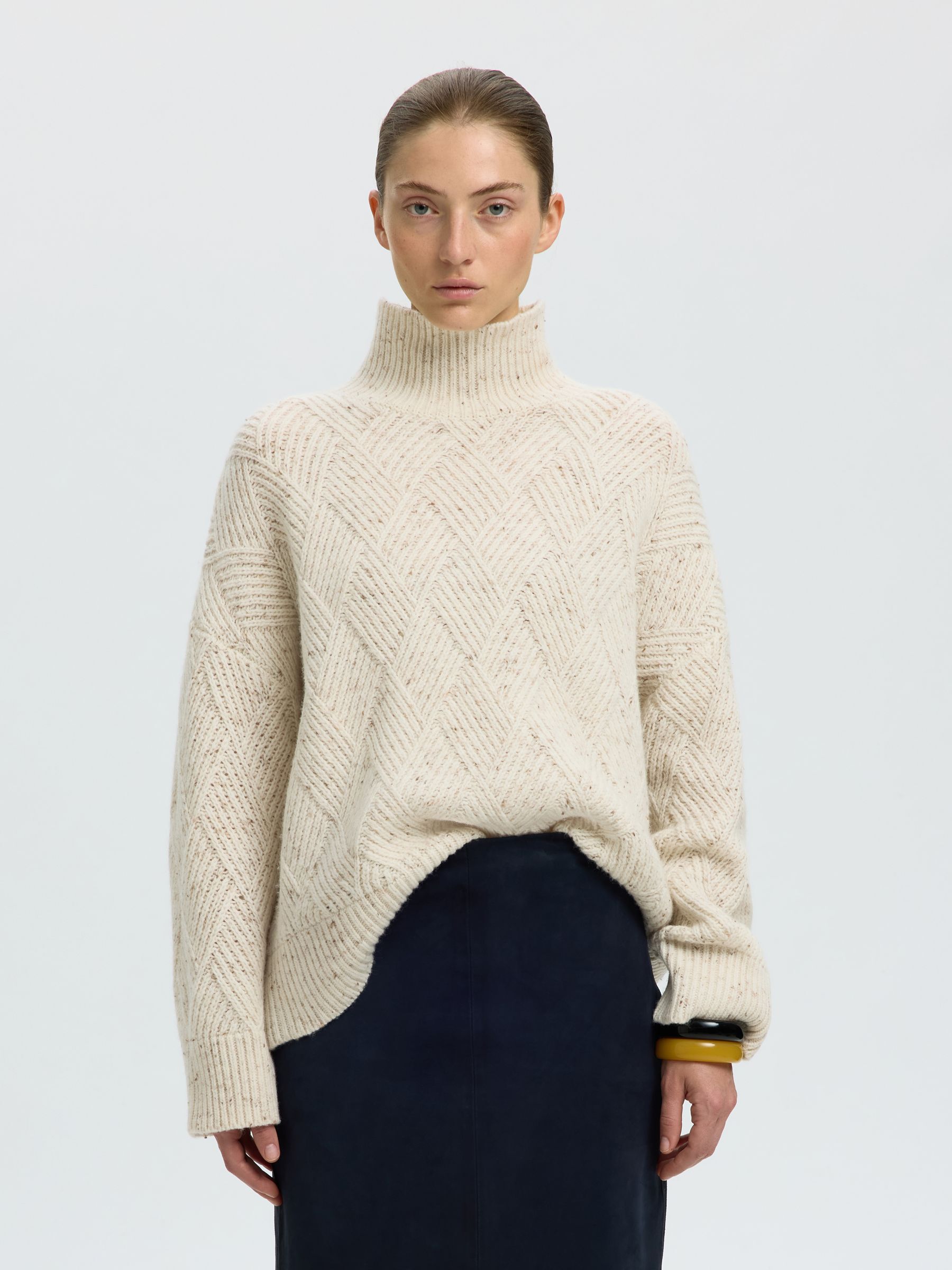 WOOL BLEND HIGH-NECK JUMPER