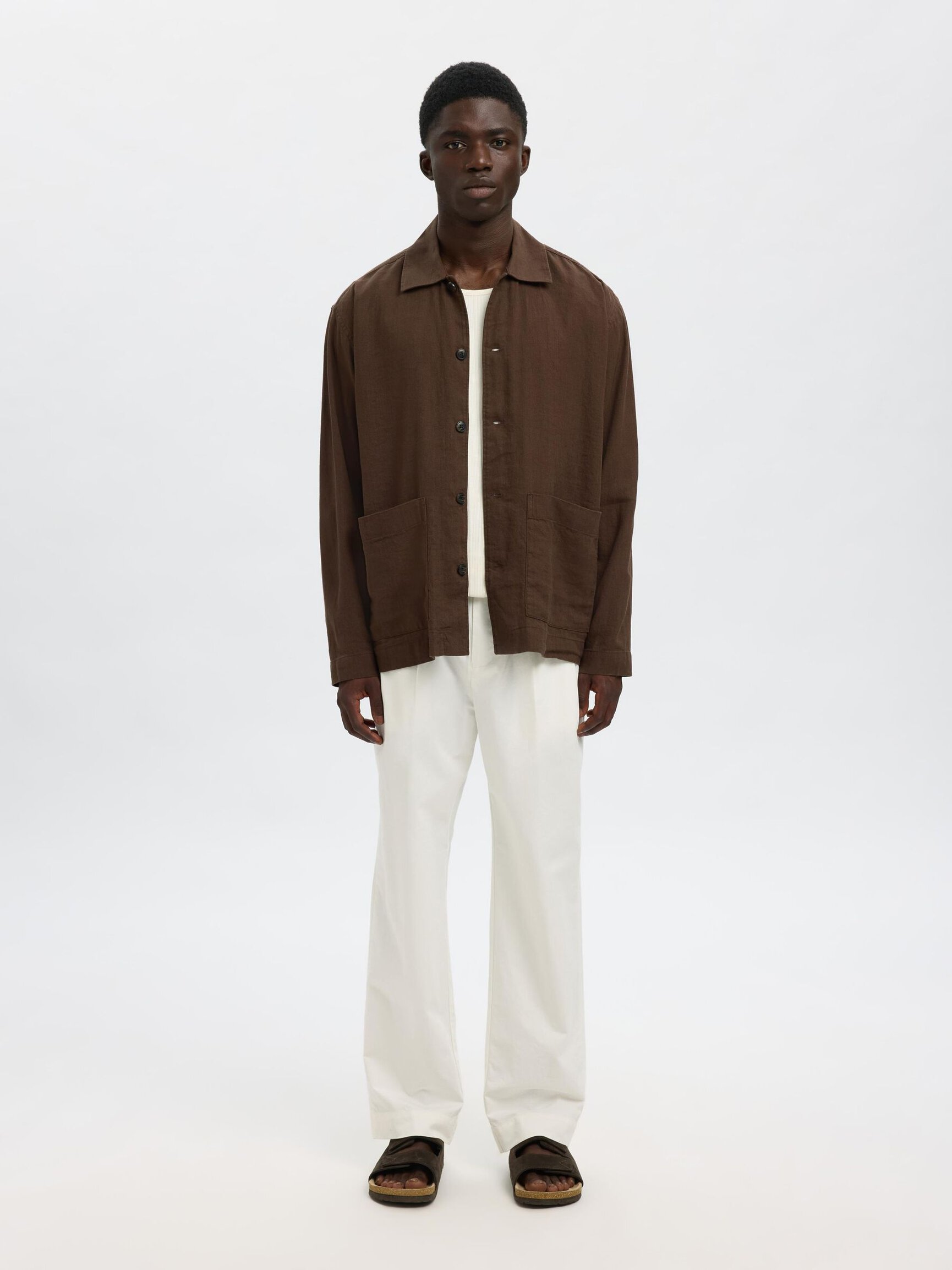 LINEN BLEND OVERSHIRT