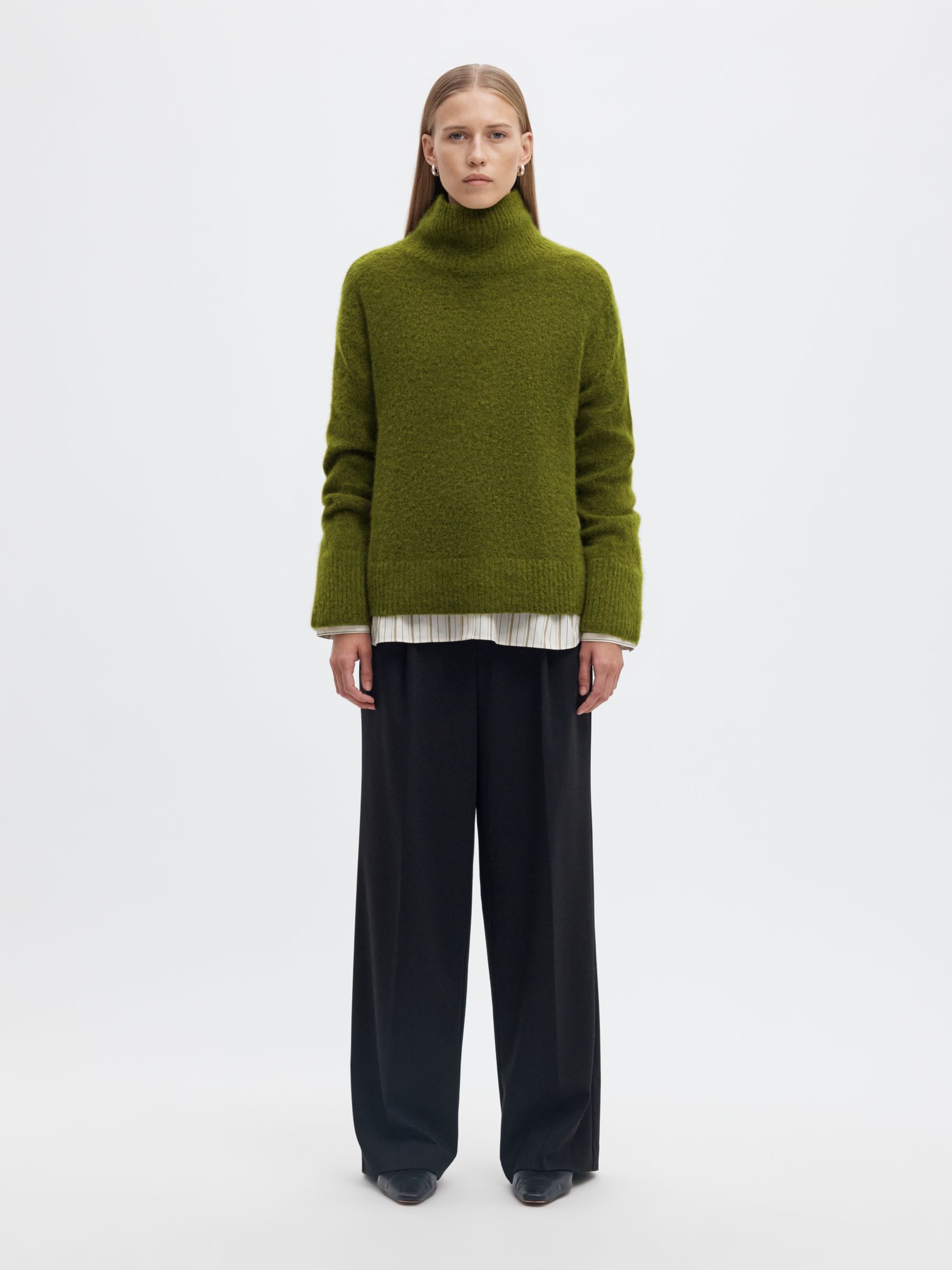 WOOL BLEND HIGH-NECK JUMPER