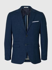 SLIM FIT SINGLE-BREASTED BLAZER, Dark Navy, highres
