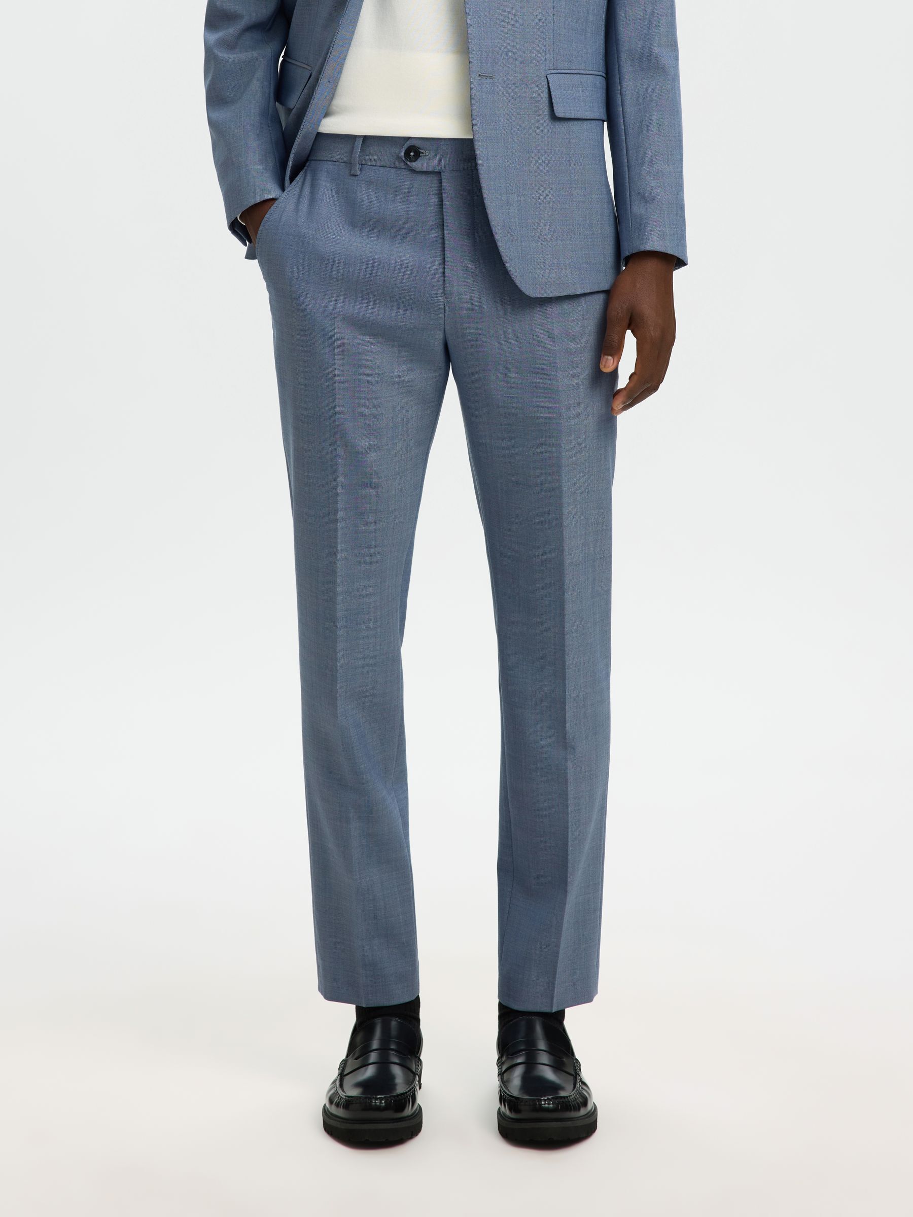 WOOL BLEND  SUIT TROUSERS