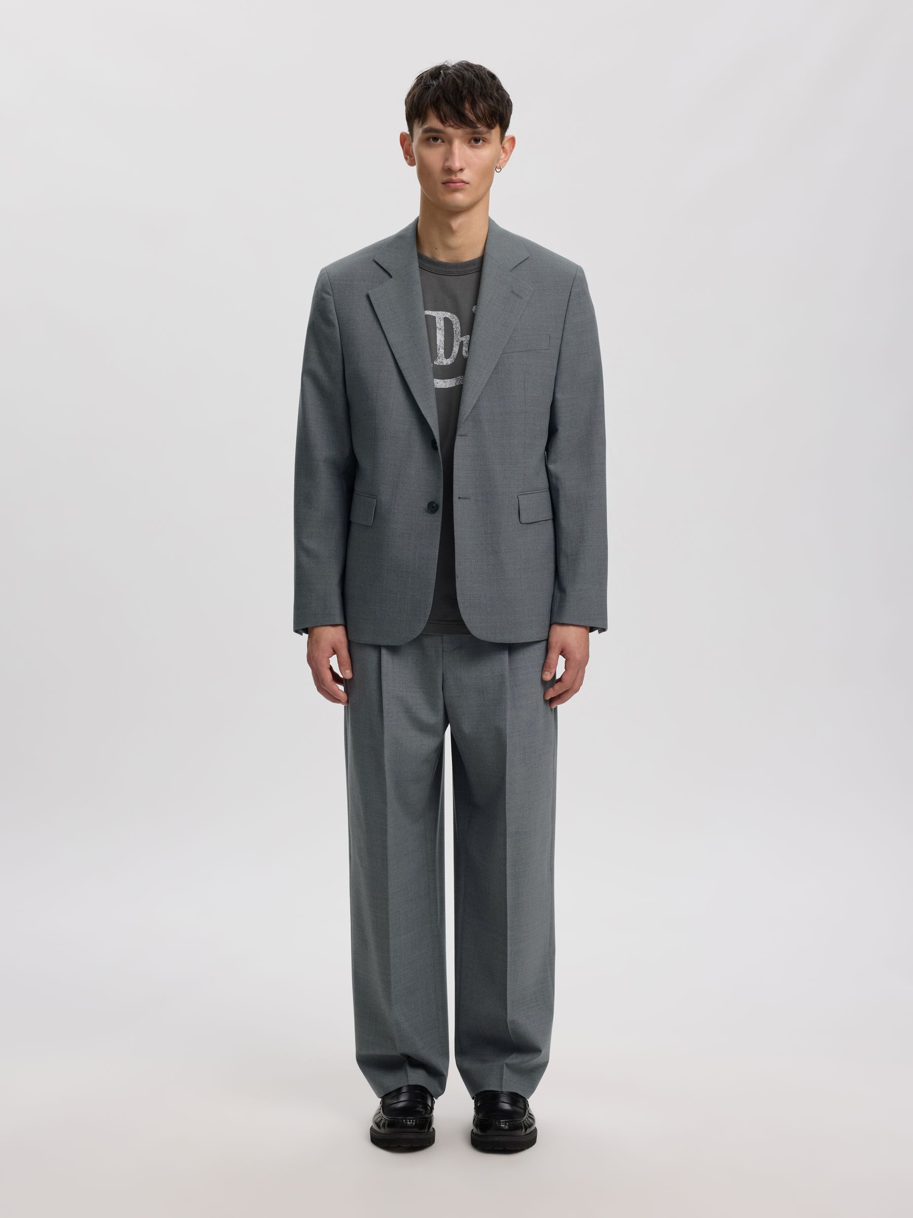 WOOL BLEND LOOSE-FIT TROUSERS