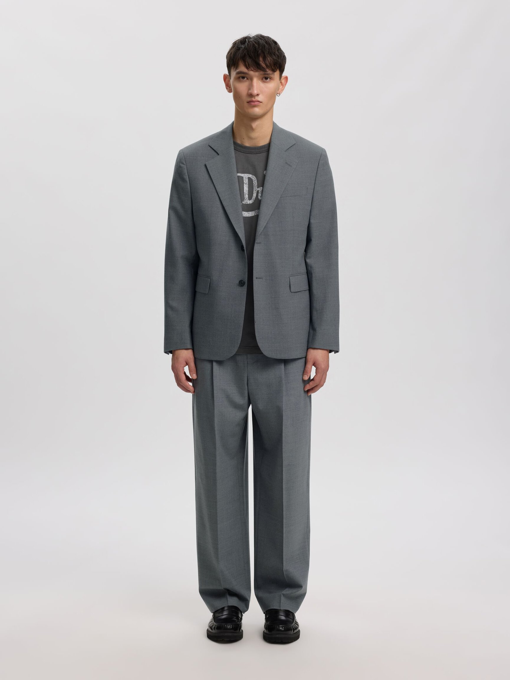 WOOL BLEND LOOSE-FIT TROUSERS