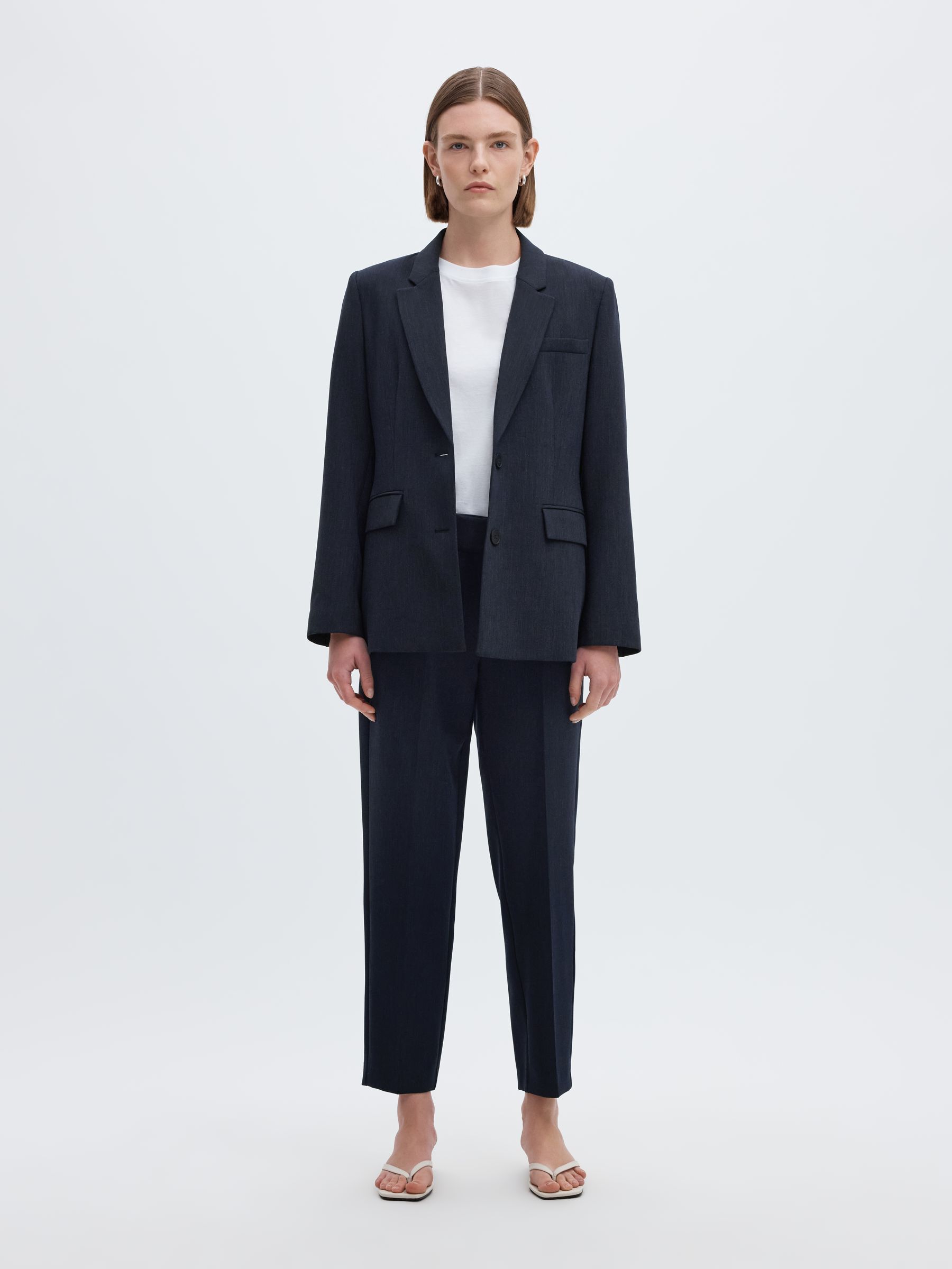 VISCOSE BLEND CROPPED TROUSERS