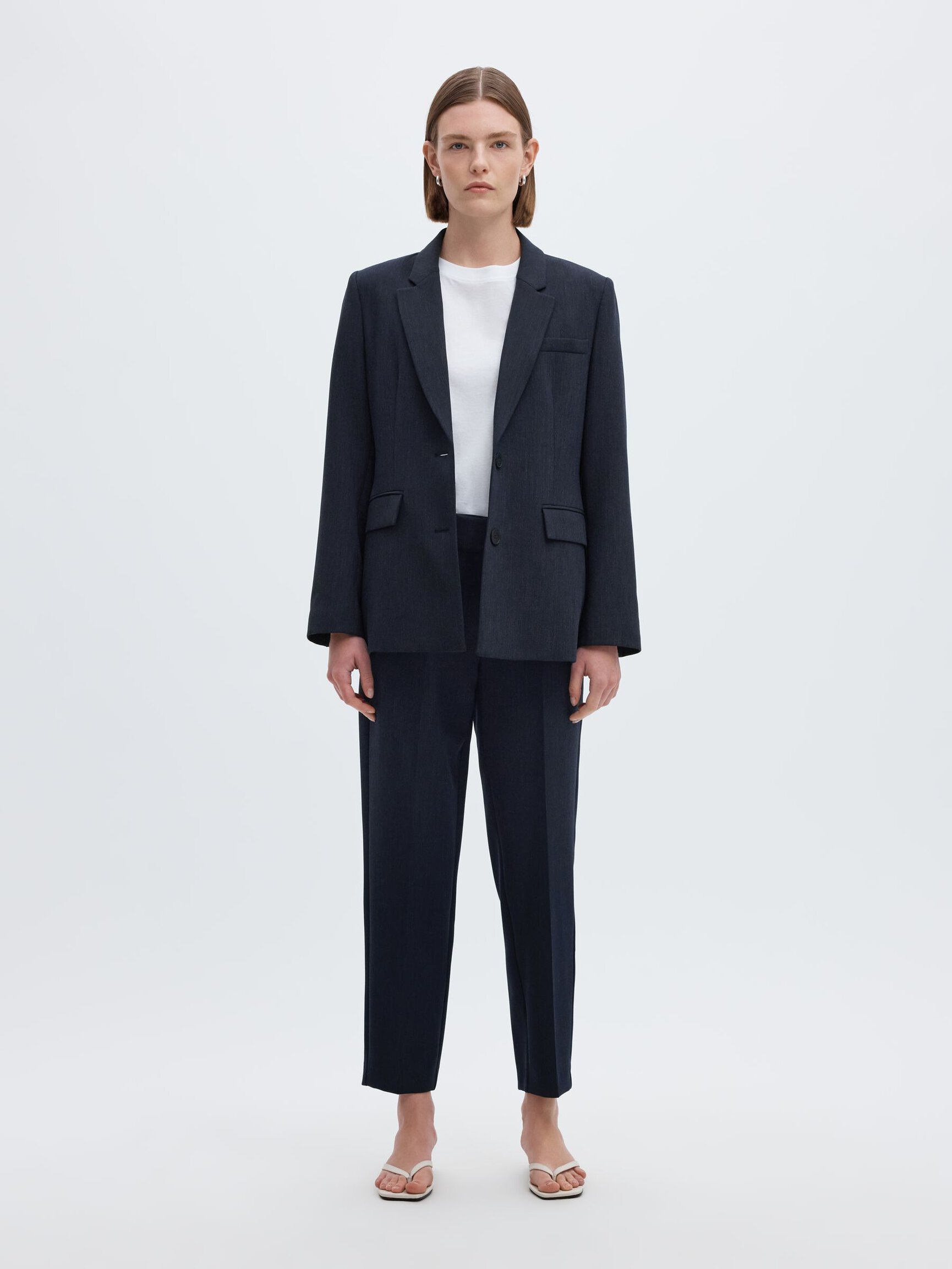 VISCOSE BLEND CROPPED TROUSERS