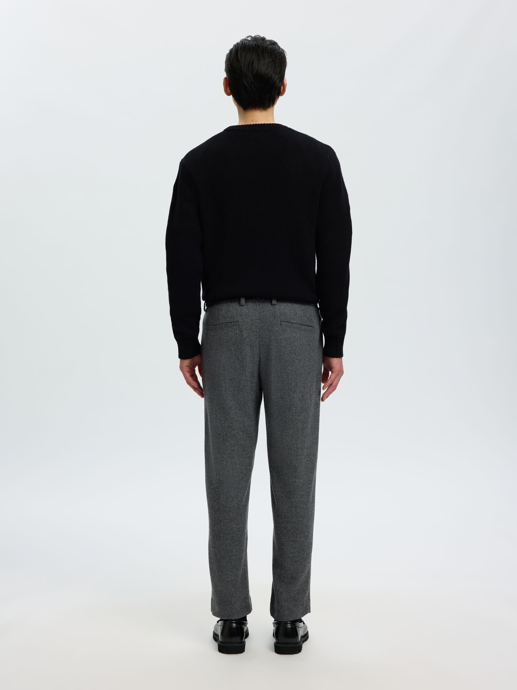 LAINE MÉLANGÉE PANTALON À COUPE EFFILÉE