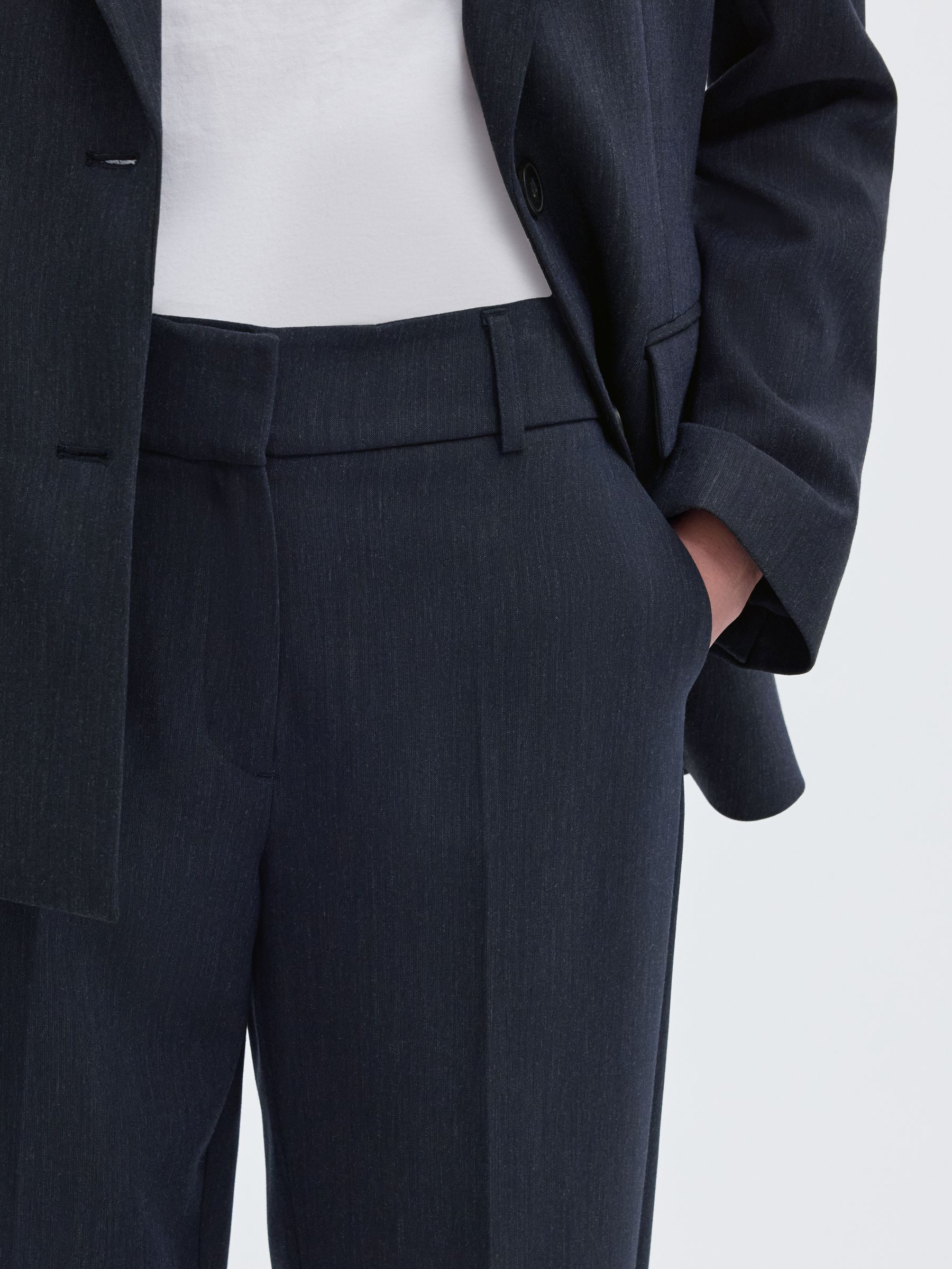 VISCOSE BLEND CROPPED TROUSERS