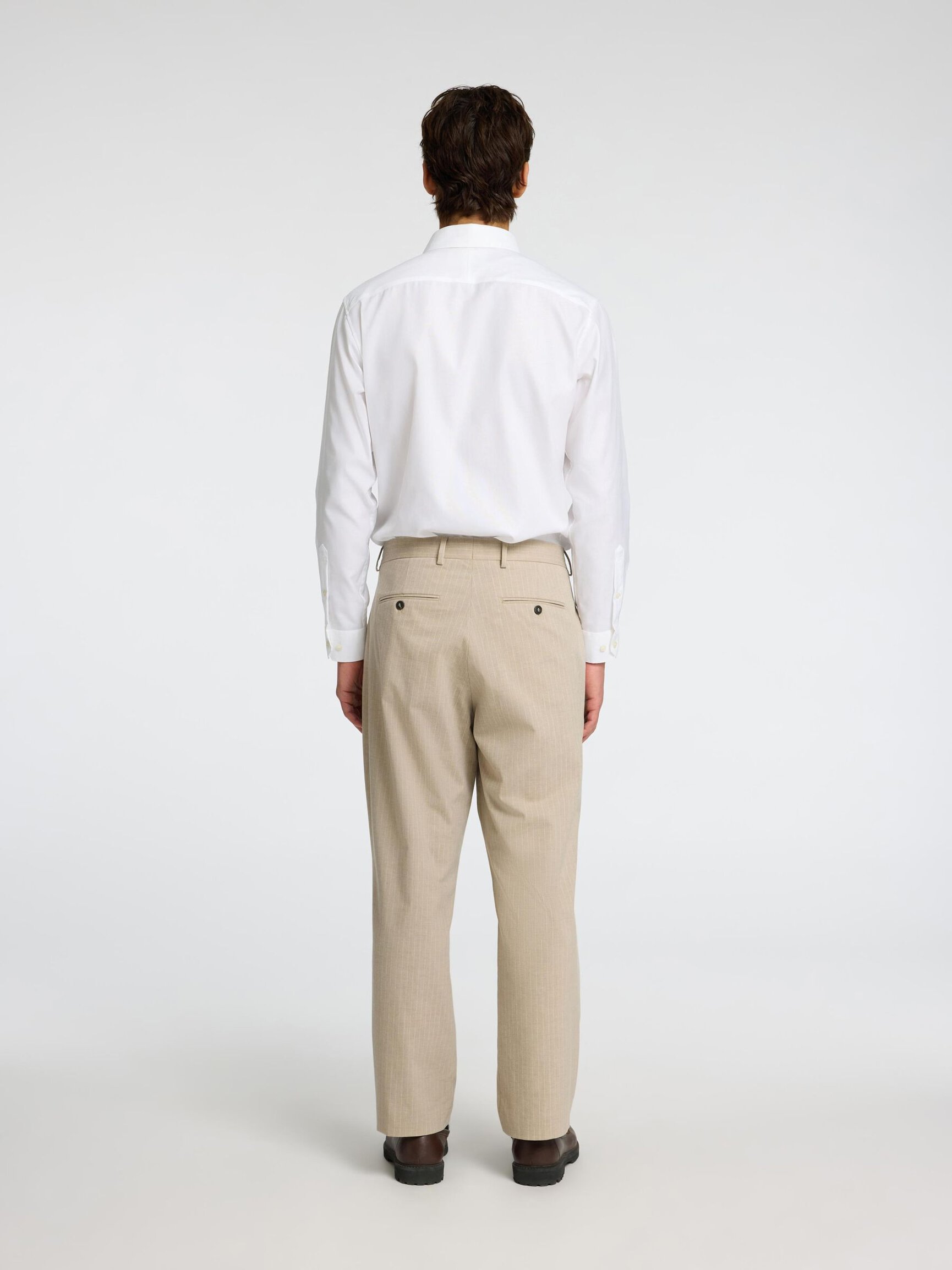 RELAXED FIT PINSTRIPE SUIT TROUSERS