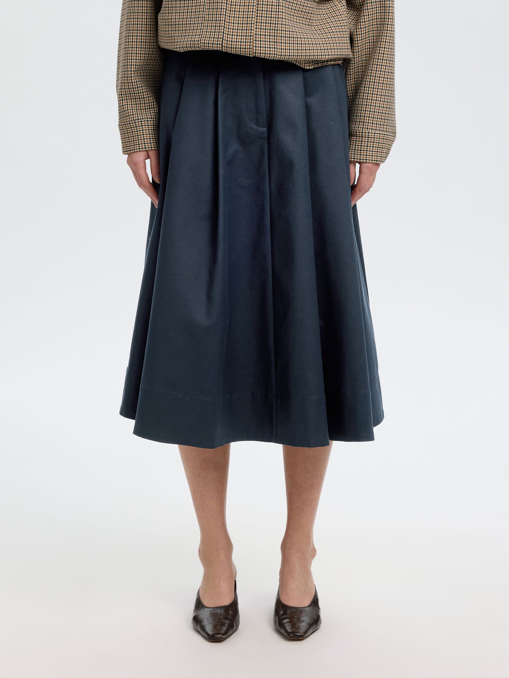 COTTON MIDI SKIRT